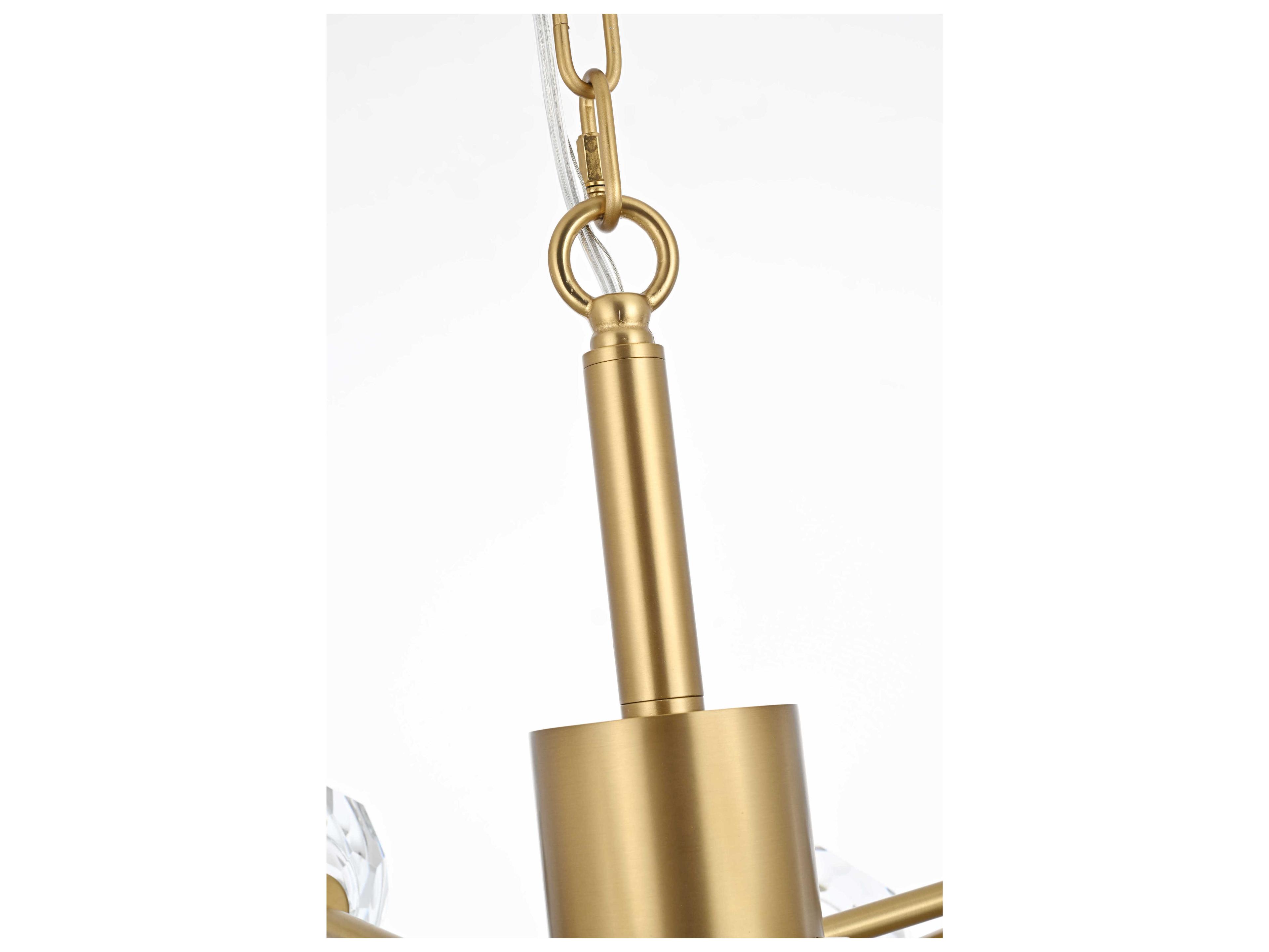 Elegant Lighting Graham 8-Light Gold Crystal Geometric Pendant