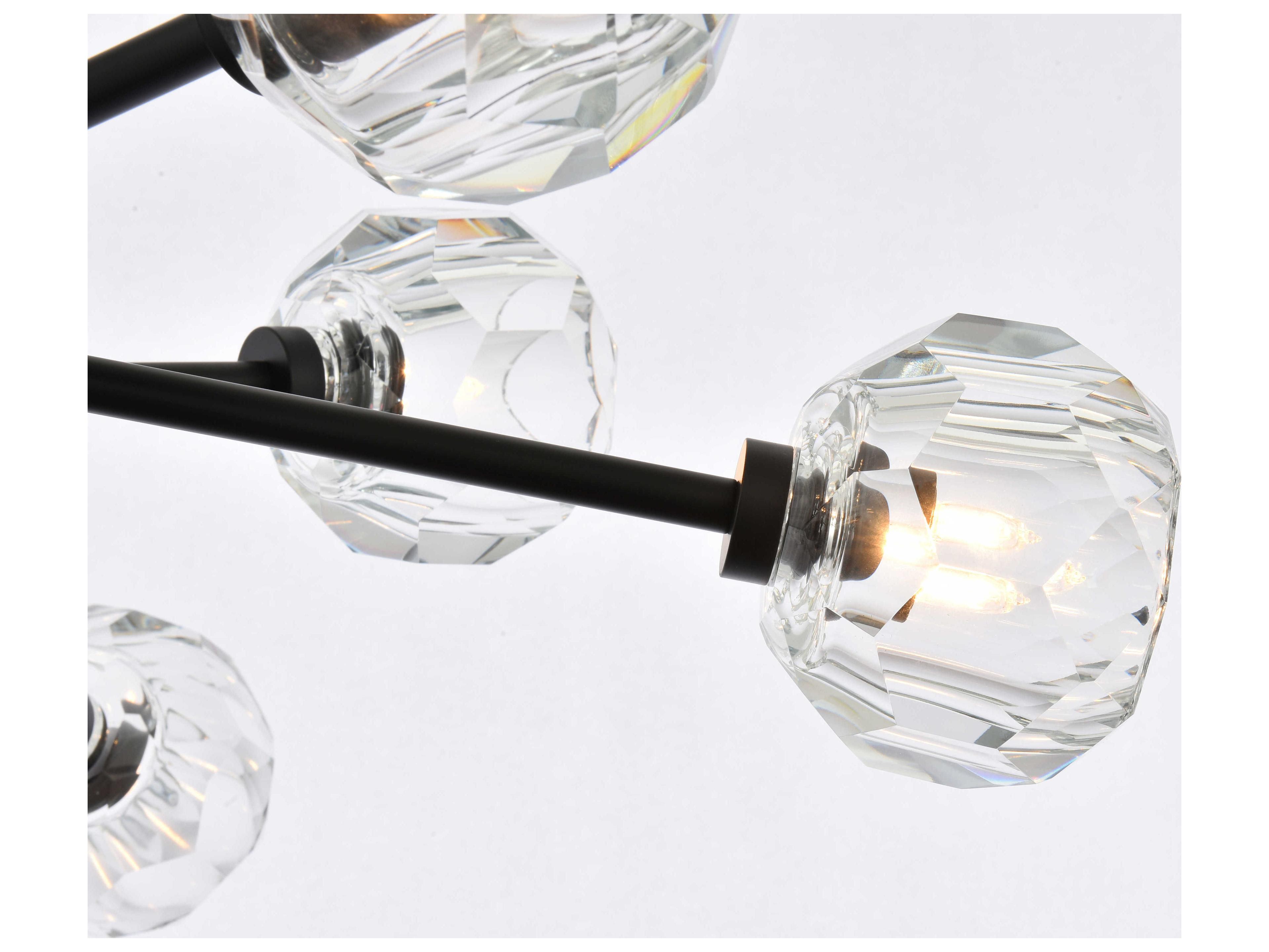 Elegant Lighting Graham 10-Light Black Crystal Geometric Pendant