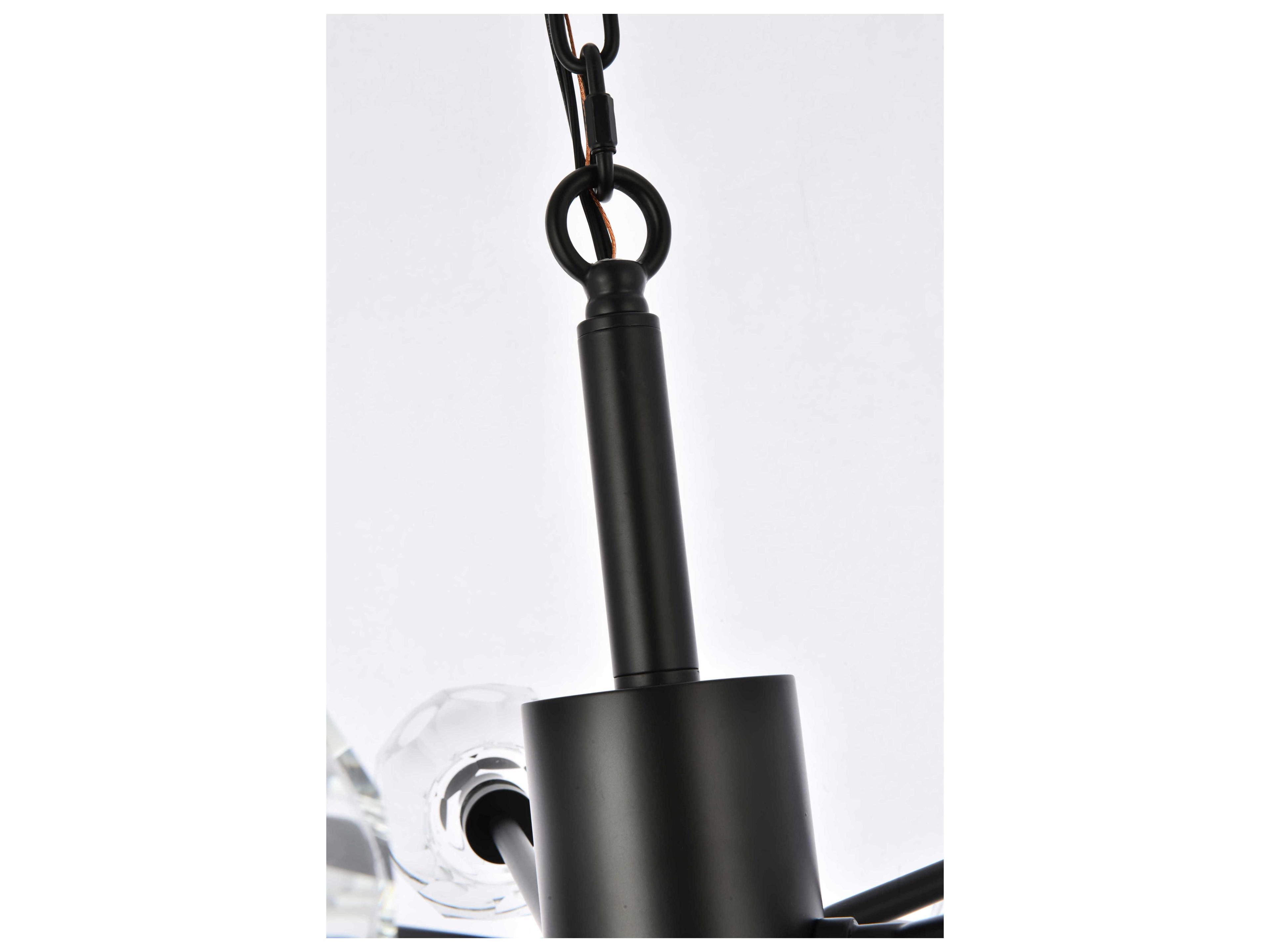 Elegant Lighting Graham 10-Light Black Crystal Geometric Pendant