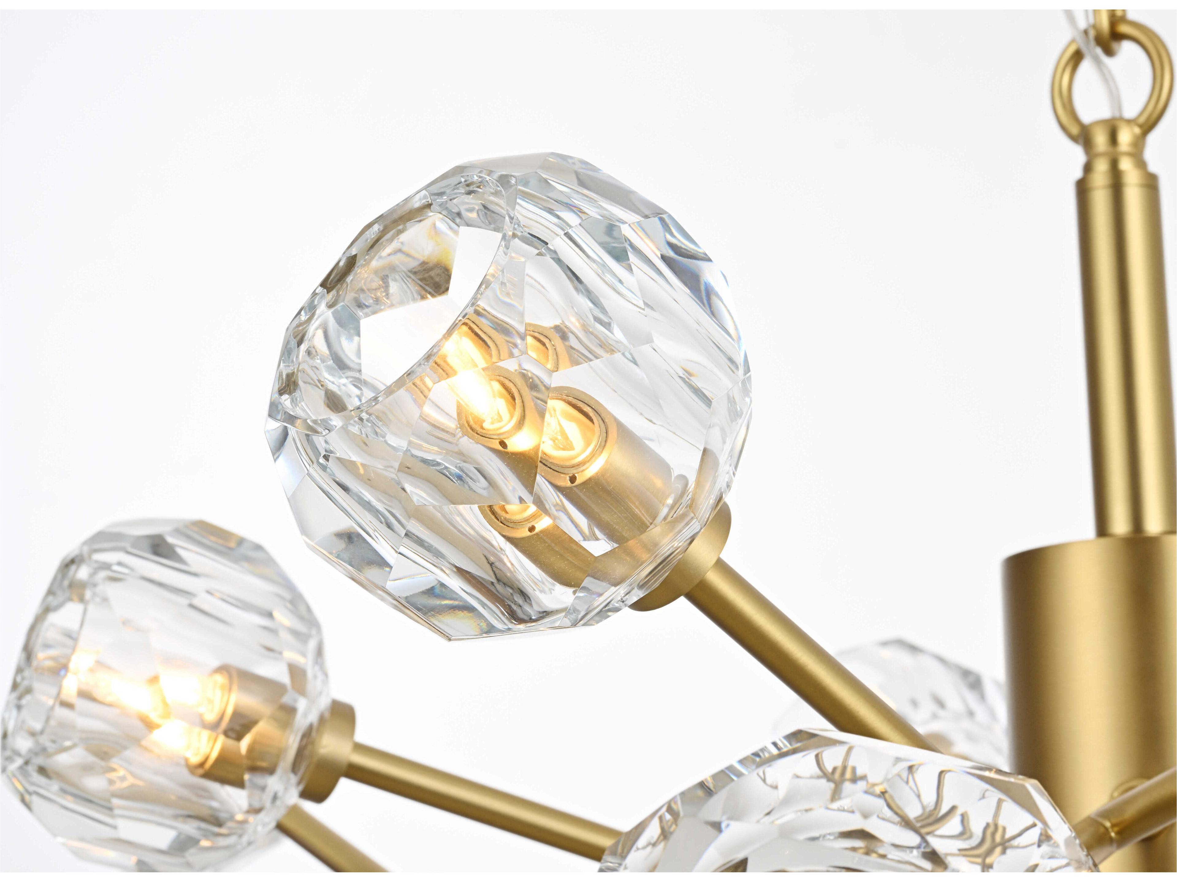 Elegant Lighting Graham 10-Light Gold Crystal Geometric Pendant