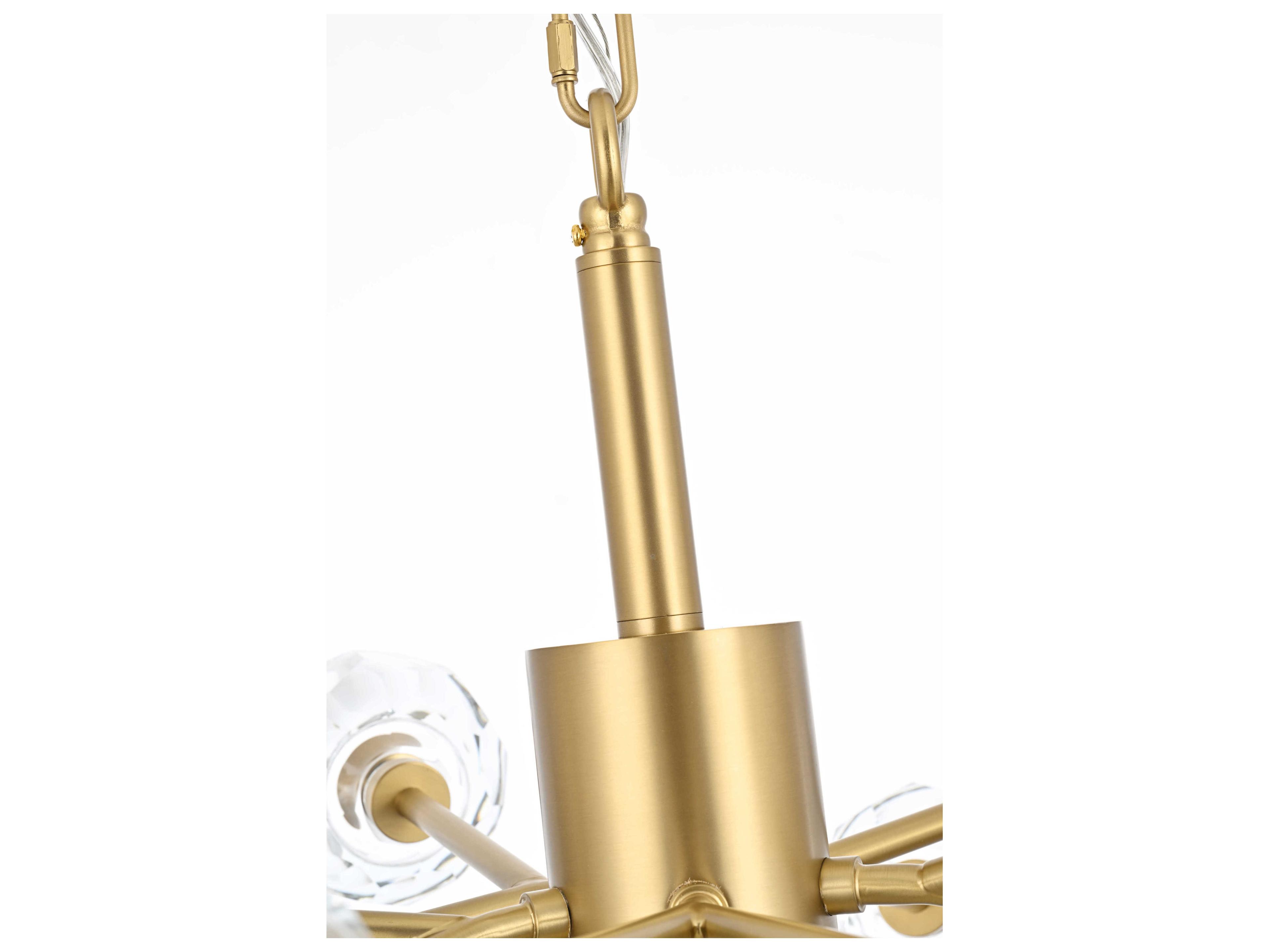 Elegant Lighting Graham 10-Light Gold Crystal Geometric Pendant