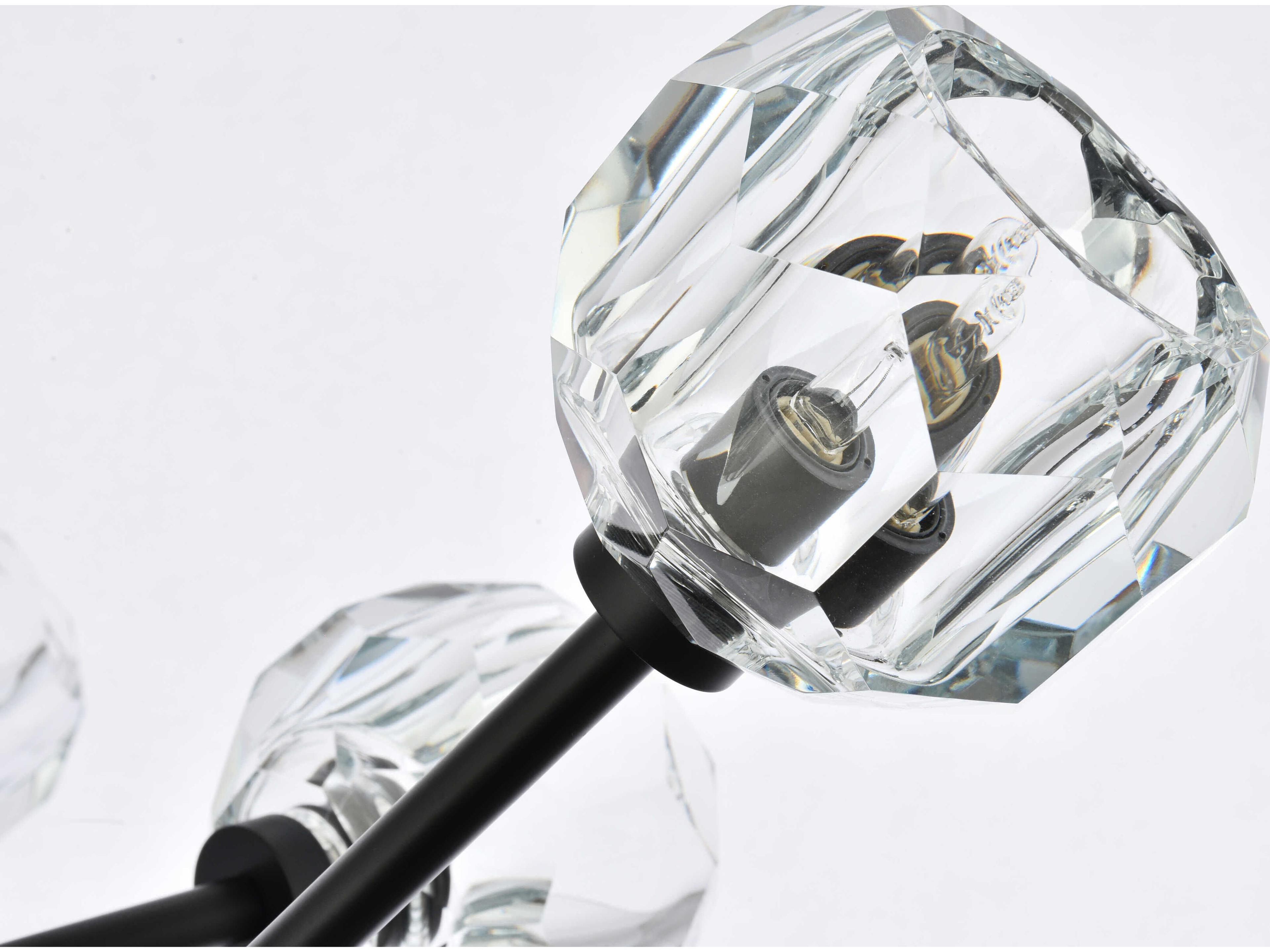 Elegant Lighting Graham 12-Light Black Crystal Geometric Pendant