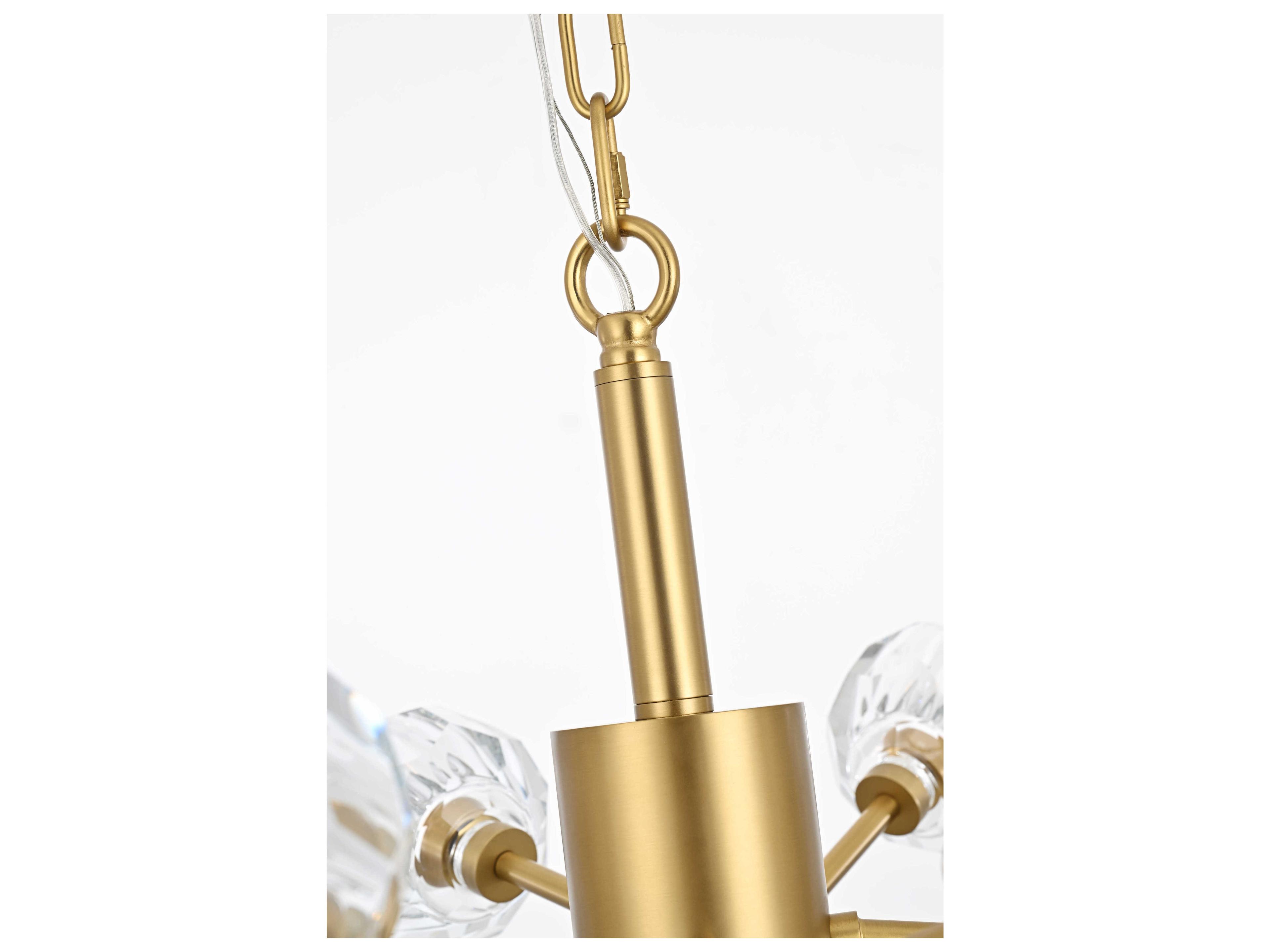 Elegant Lighting Graham 12-Light Gold Crystal Geometric Pendant