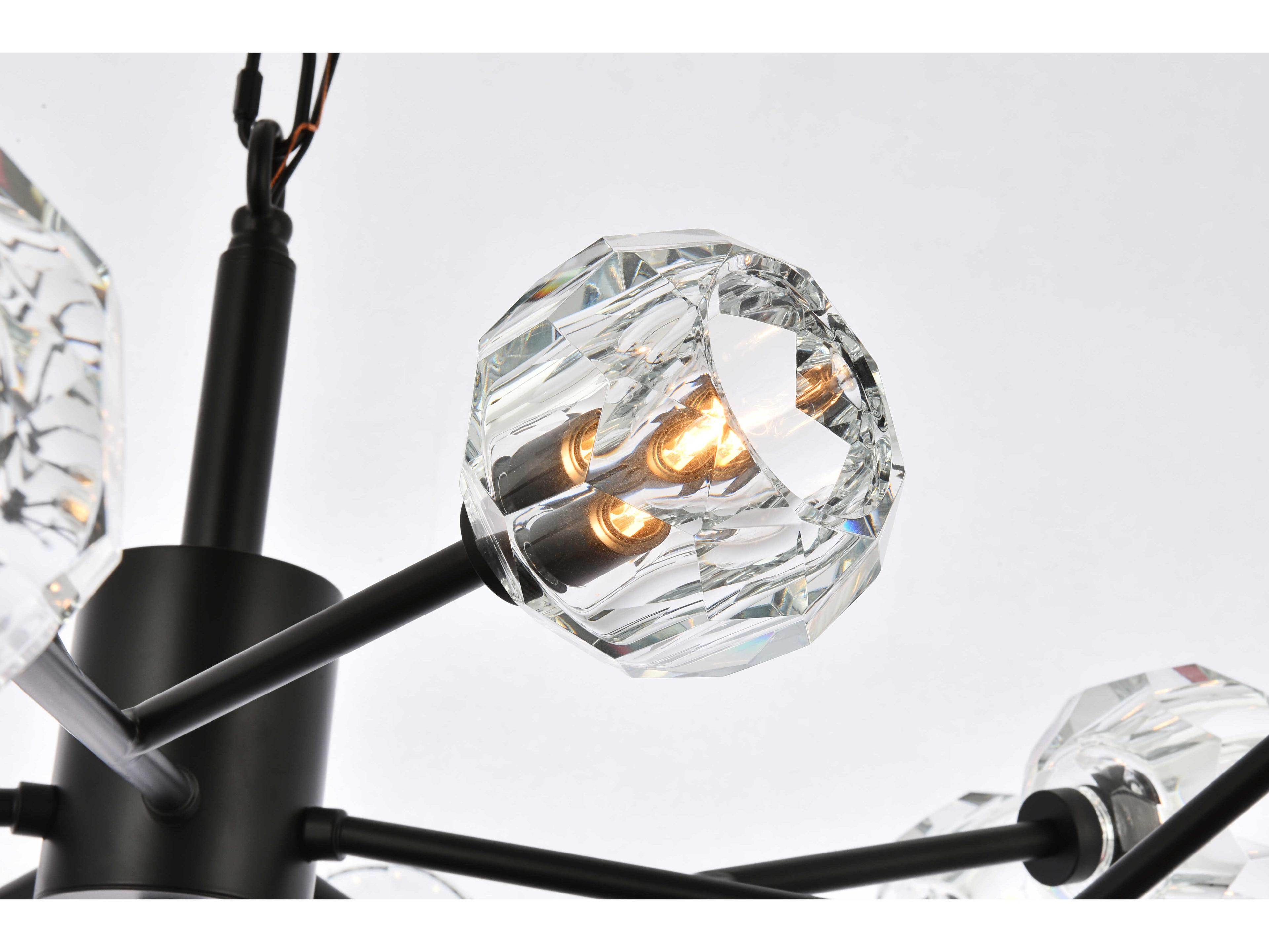 Elegant Lighting Graham 15-Light Black Crystal Geometric Pendant