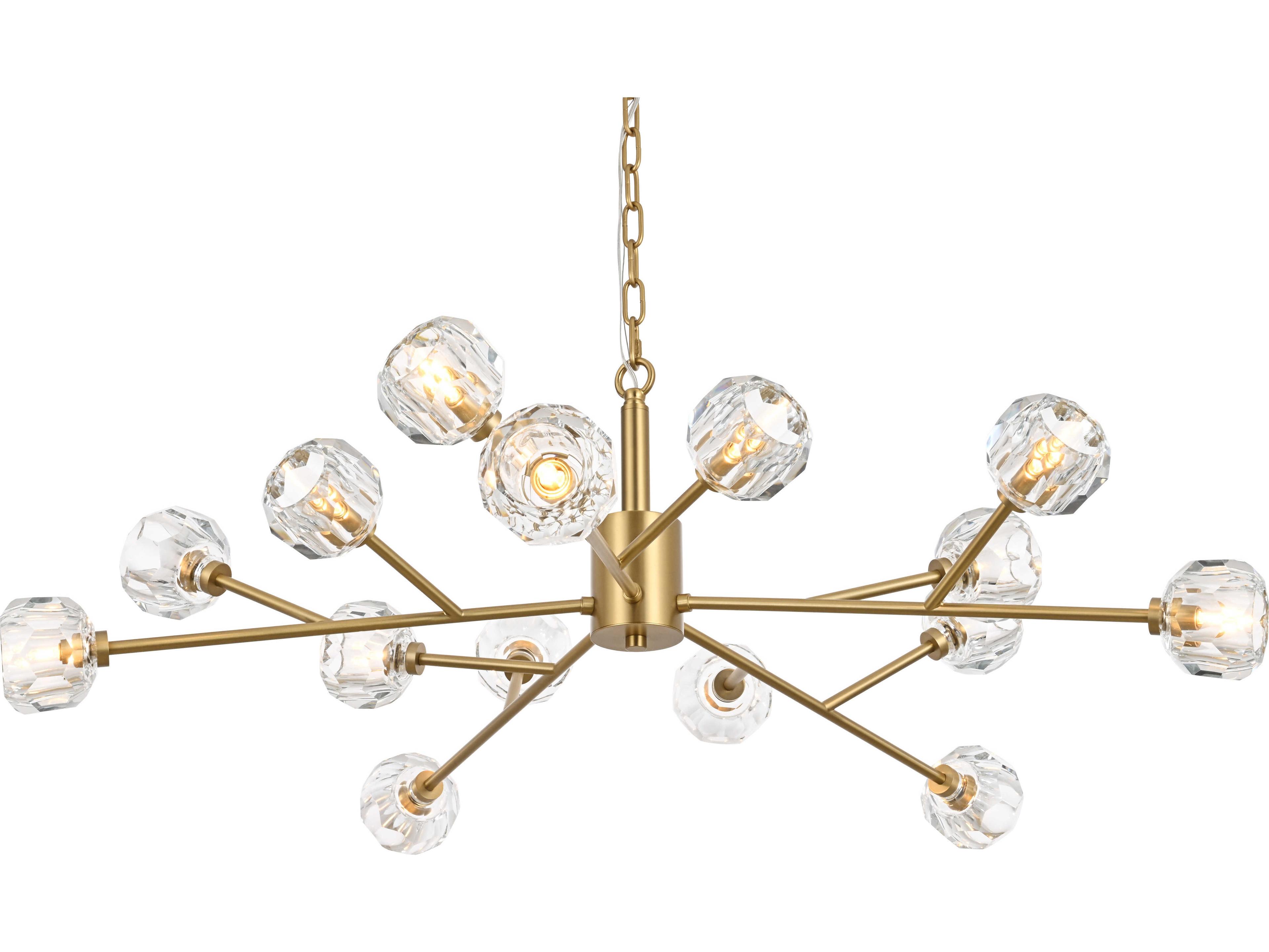 Elegant Lighting Graham 15-Light Gold Crystal Geometric Pendant
