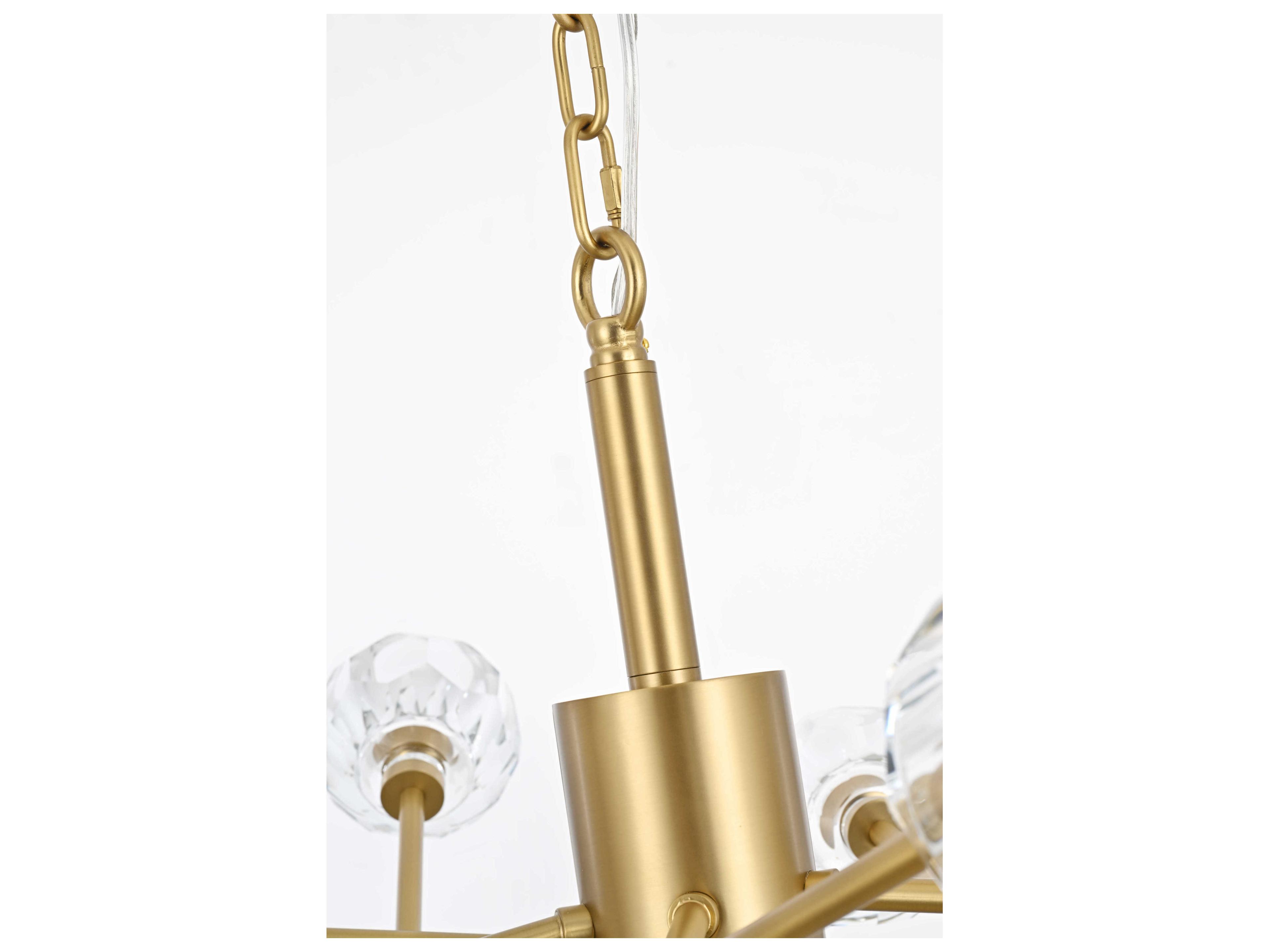 Elegant Lighting Graham 15-Light Gold Crystal Geometric Pendant