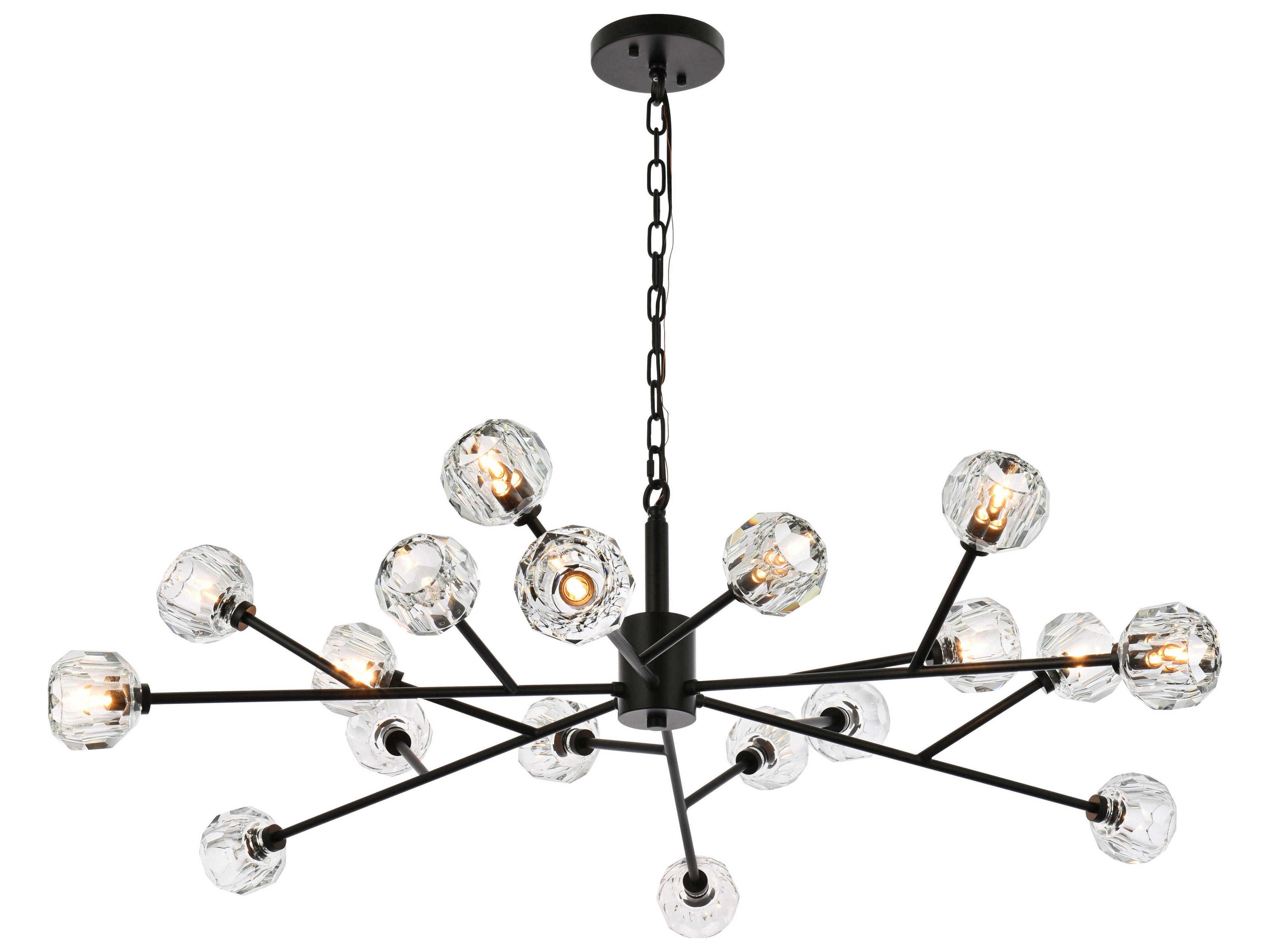 Graham 18-Light8-Light Black Crystal Geometric Pendant