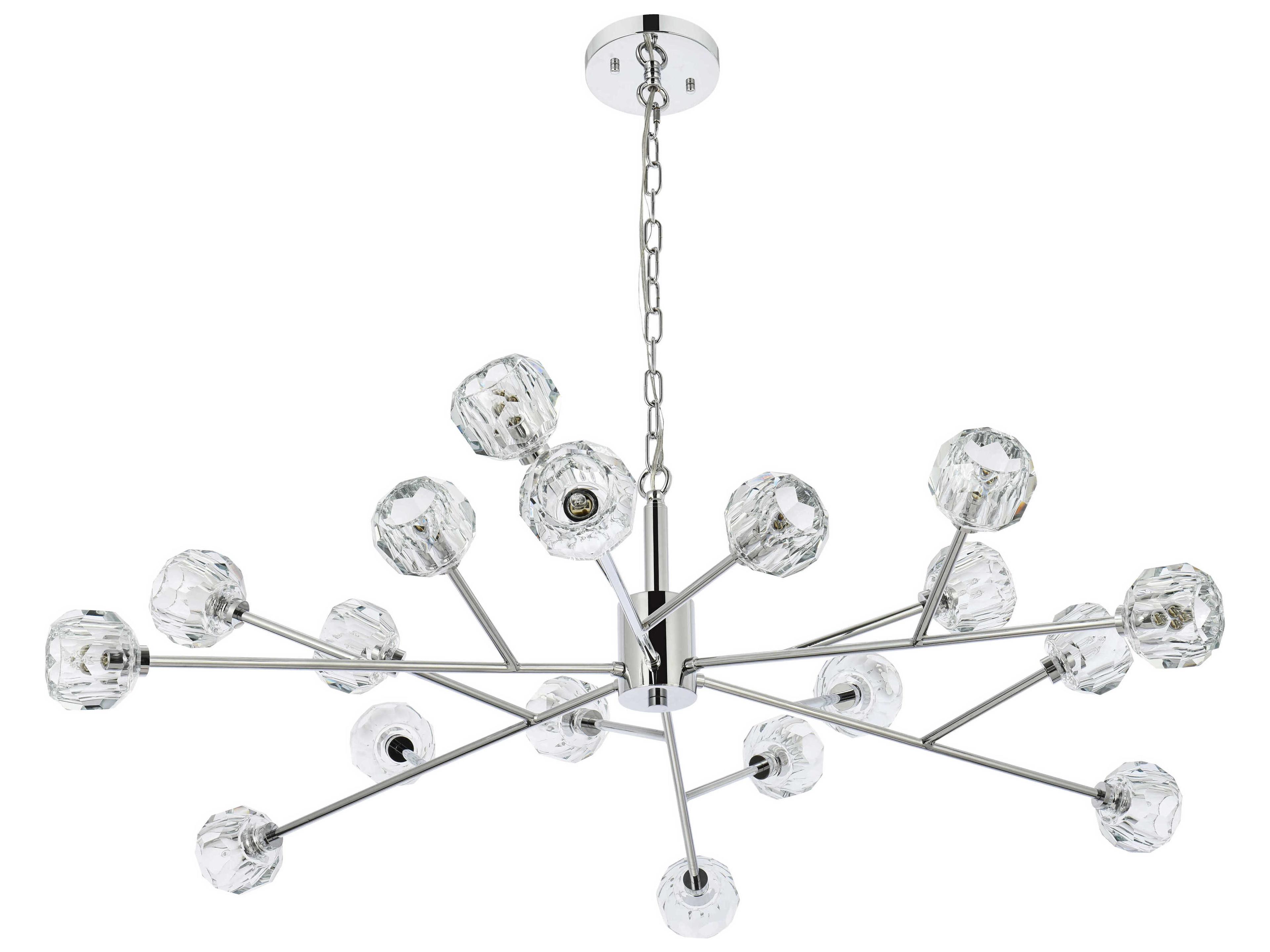 Elegant Lighting Graham 18-Light8-Light Chrome Crystal Geometric Pendant