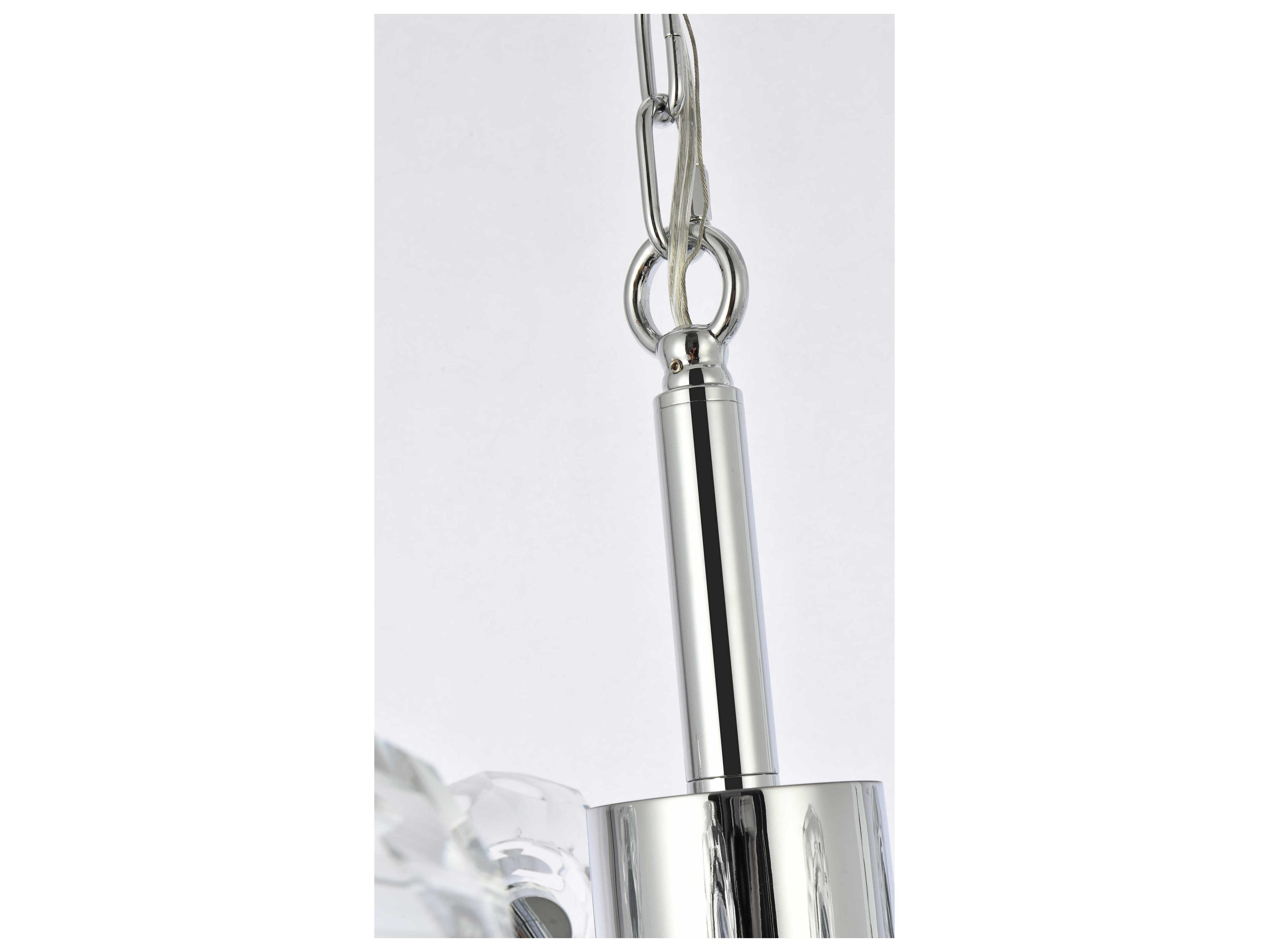 Elegant Lighting Graham 18-Light8-Light Chrome Crystal Geometric Pendant