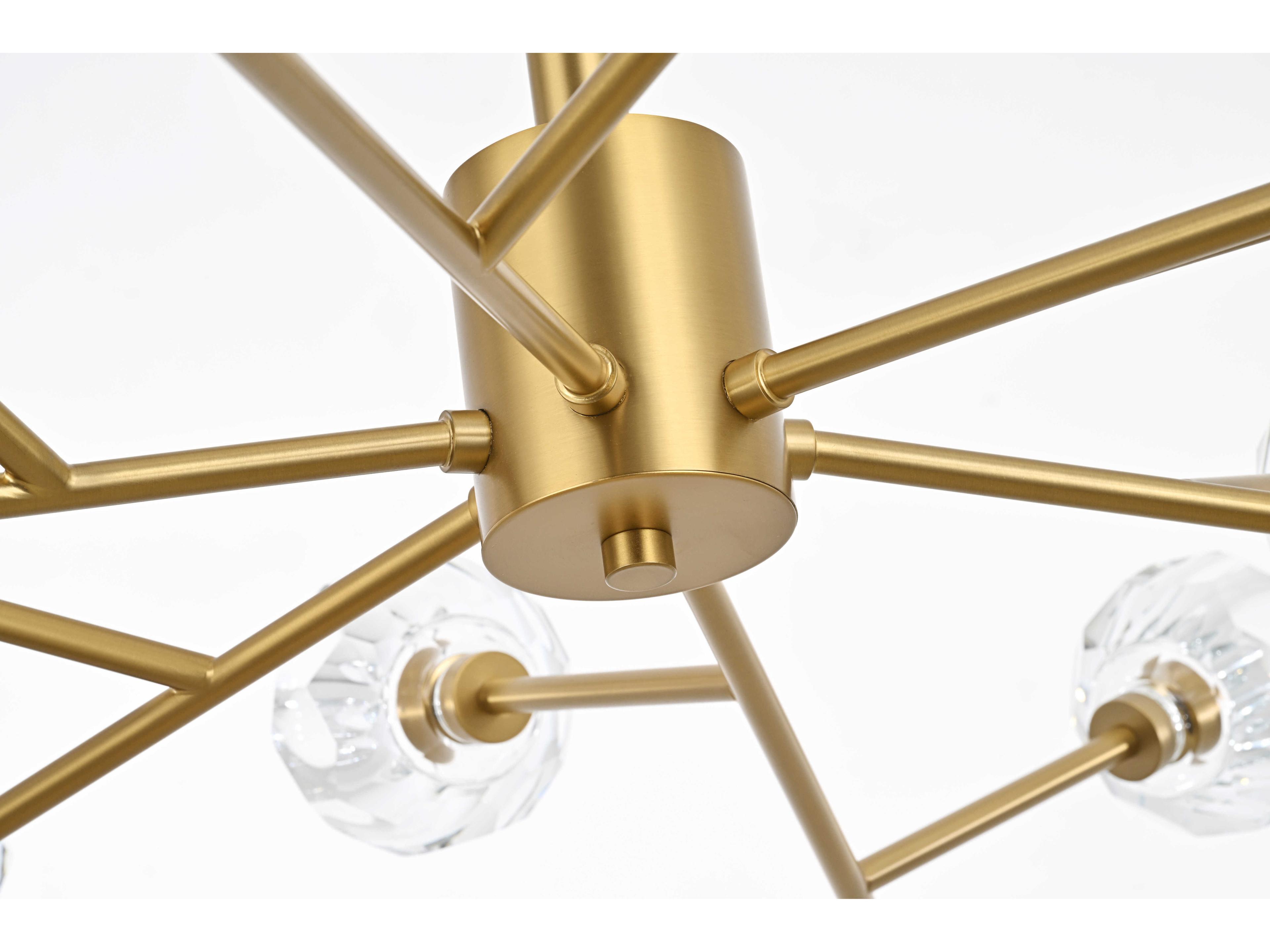 Elegant Lighting Graham 18-Light8-Light Gold Crystal Geometric Pendant