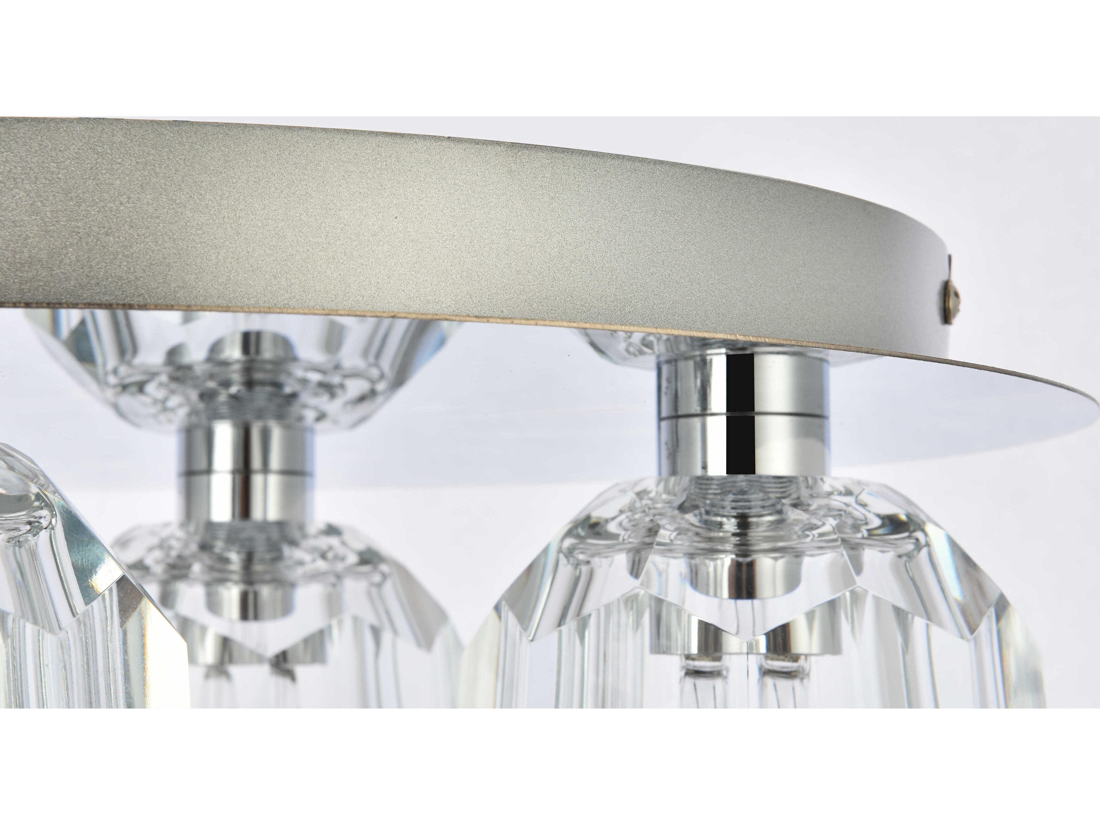 Elegant Lighting Graham 4-Light Chrome Crystal Geometric Flush Mount