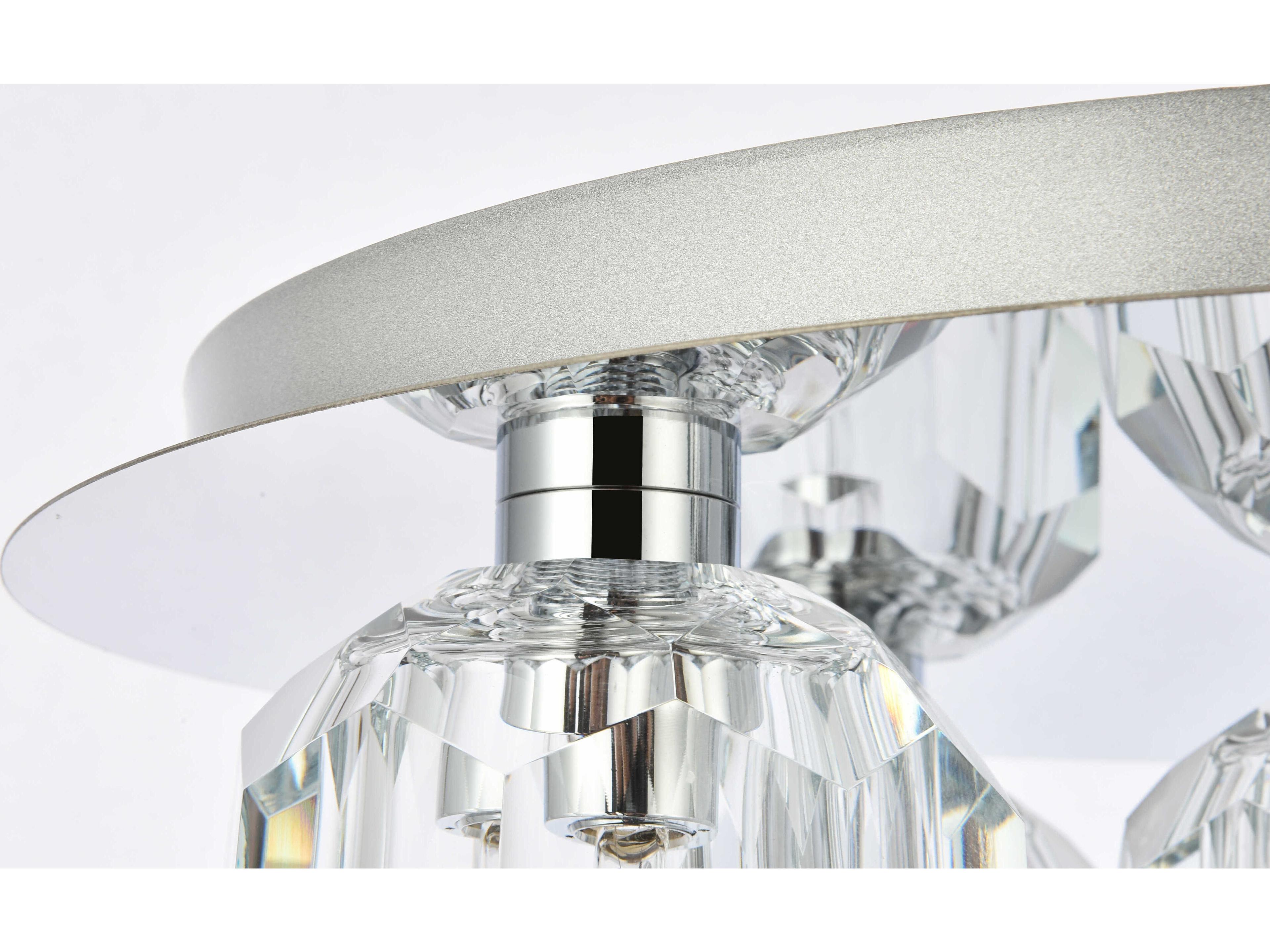 Elegant Lighting Graham 5-Light Chrome Crystal Geometric Flush Mount