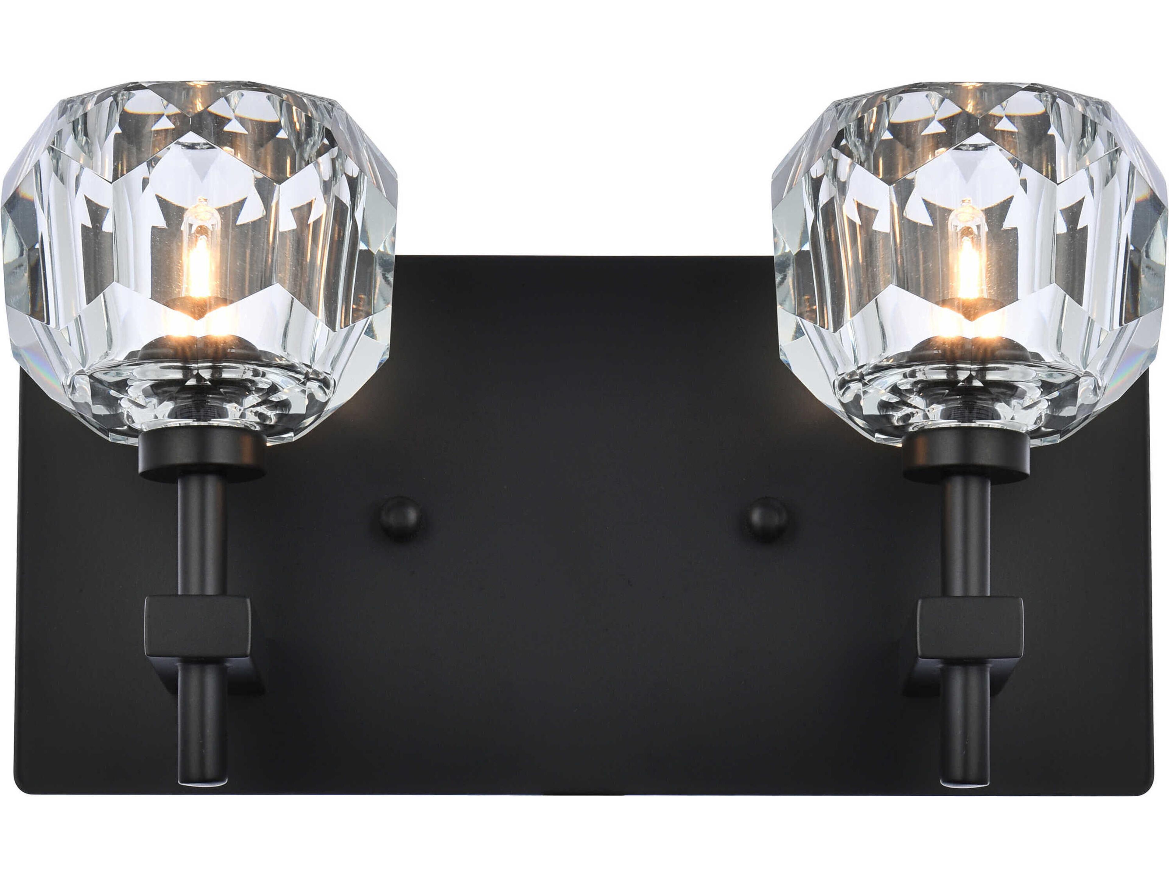 Graham 2-Light Black Crystal Vanity Light