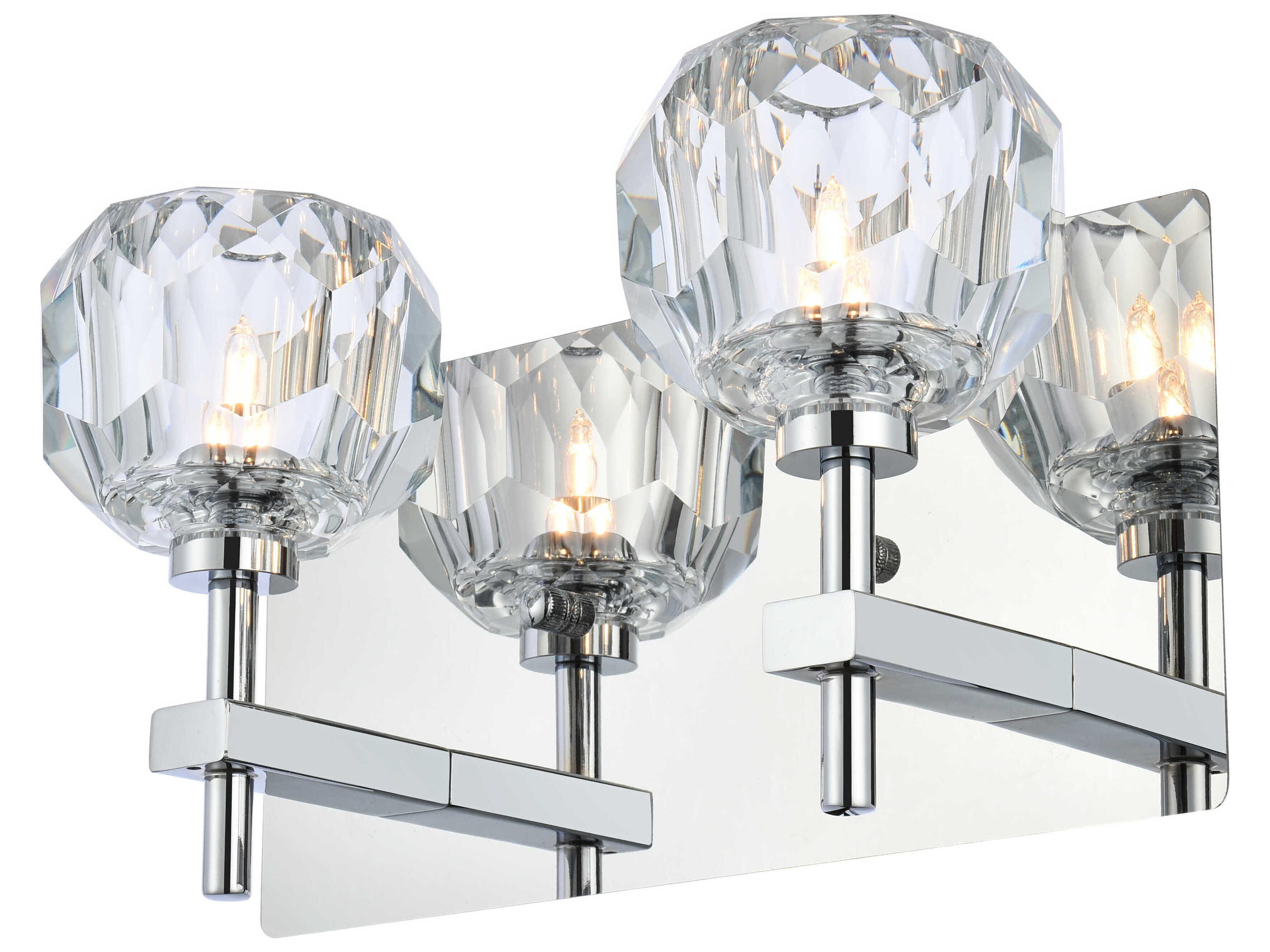 Elegant Lighting Graham 2-Light Chrome Crystal Vanity Light