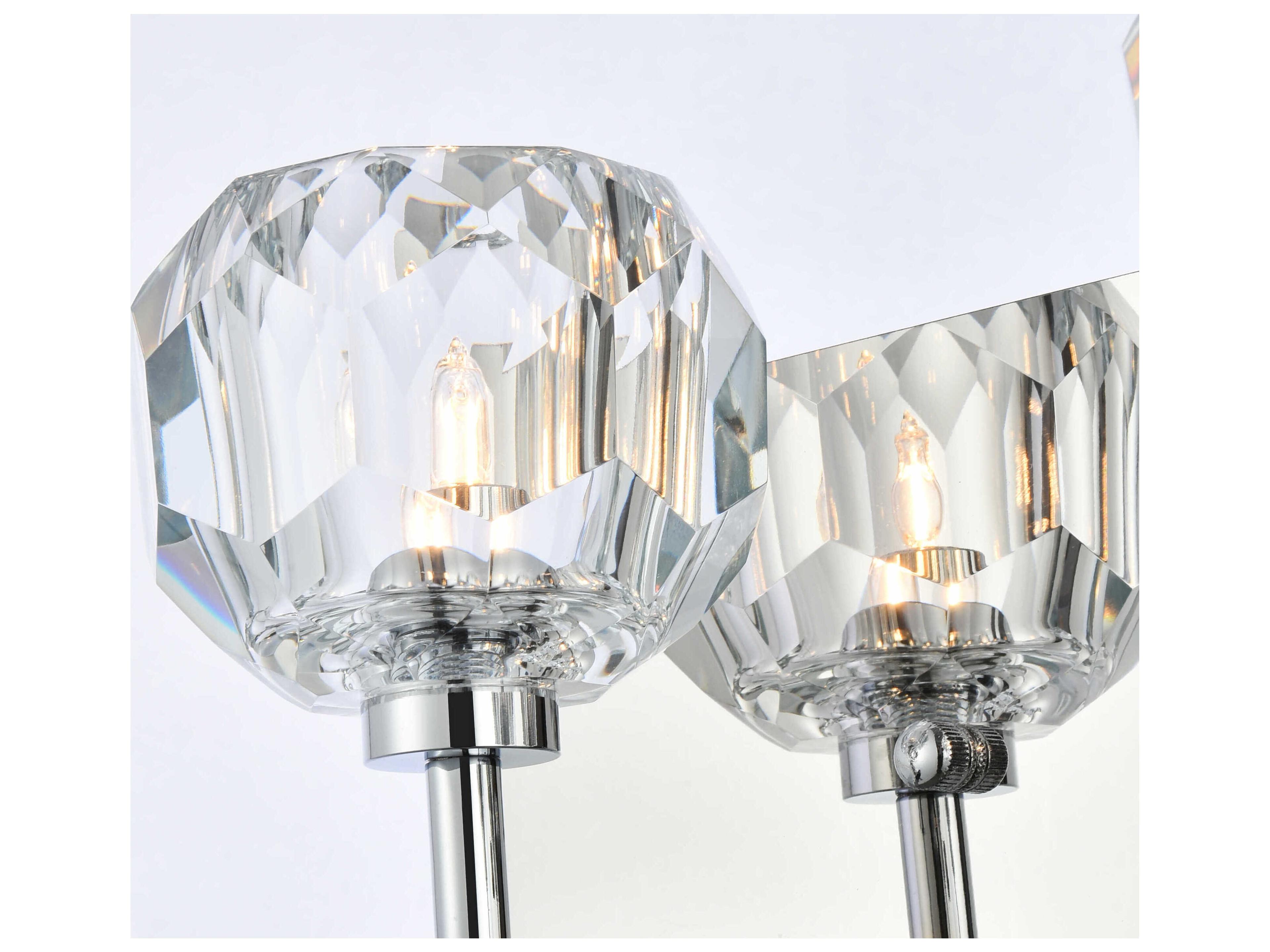 Elegant Lighting Graham 2-Light Chrome Crystal Vanity Light
