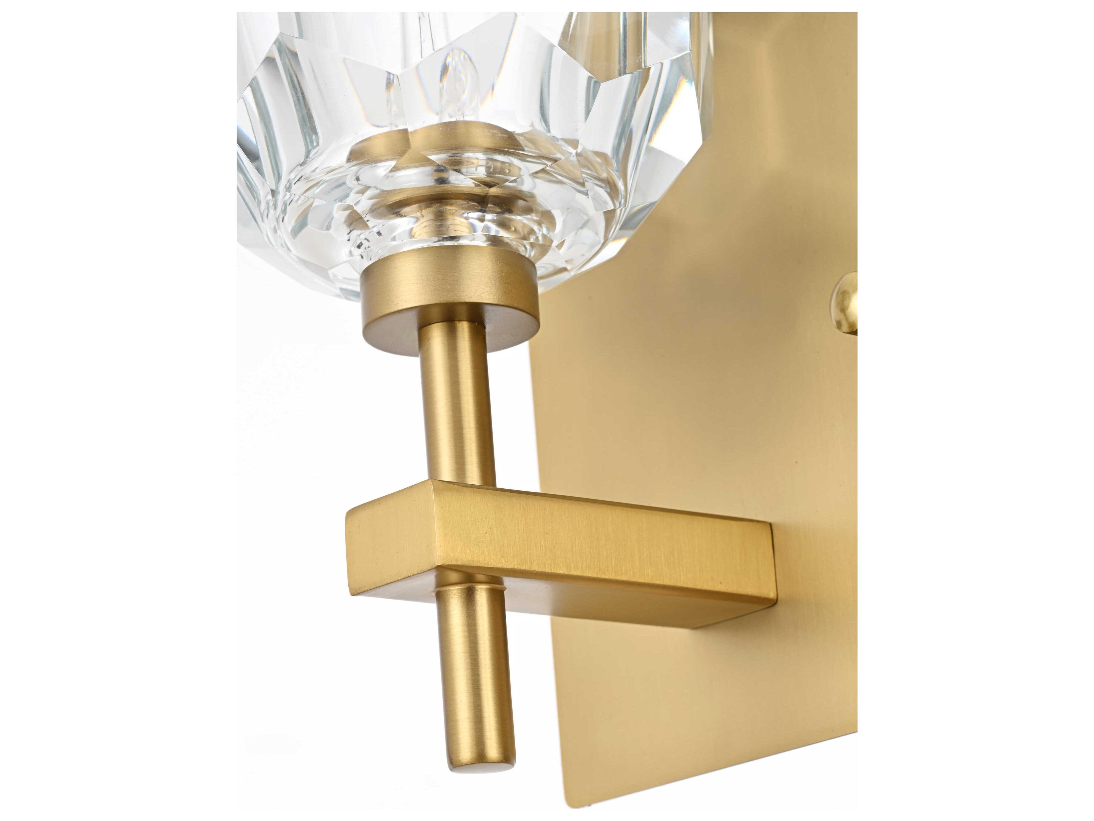 Elegant Lighting Graham 2-Light Gold Brass Crystal Vanity Light