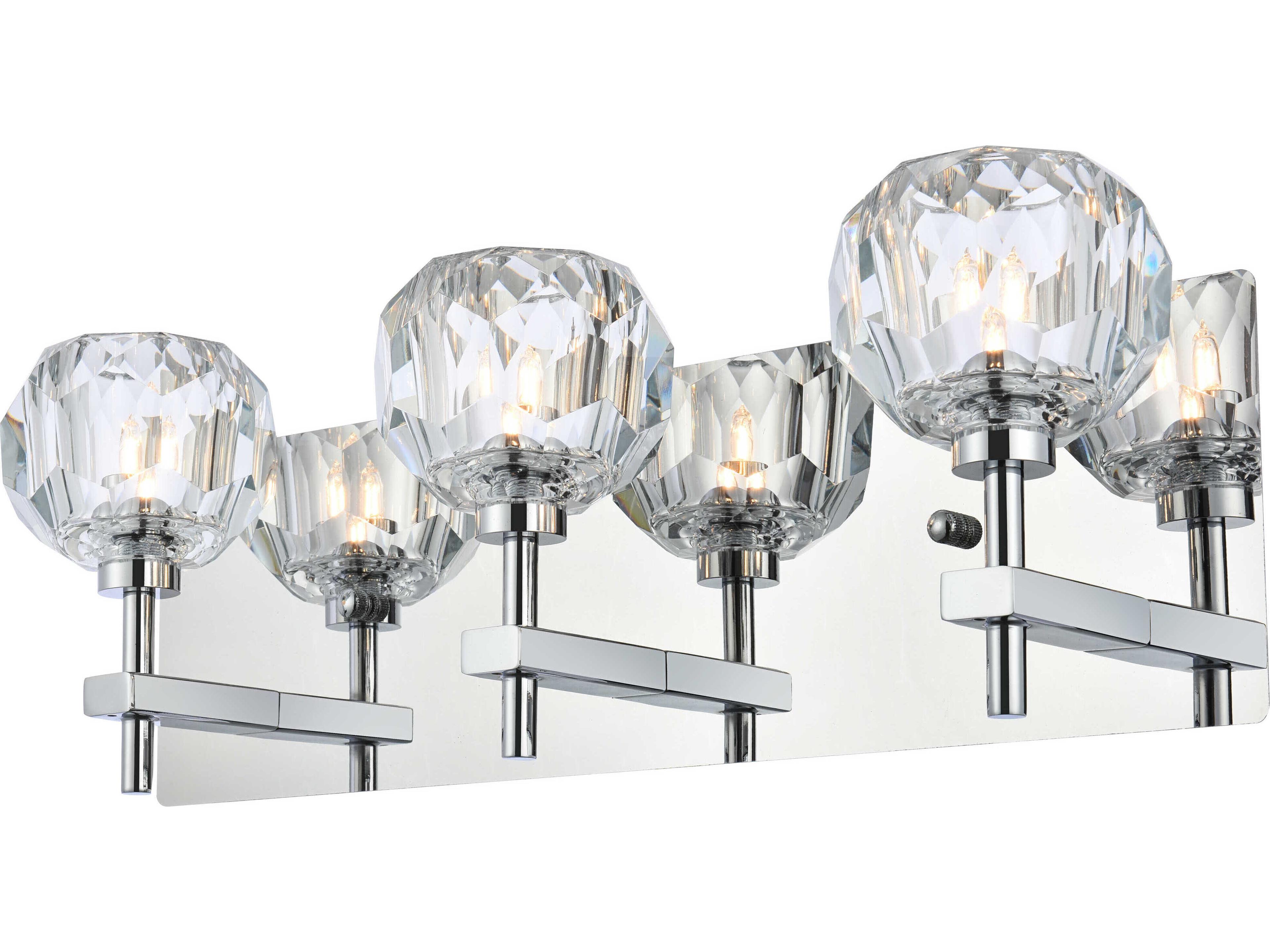 Elegant Lighting Graham 3-Light Chrome Crystal Vanity Light