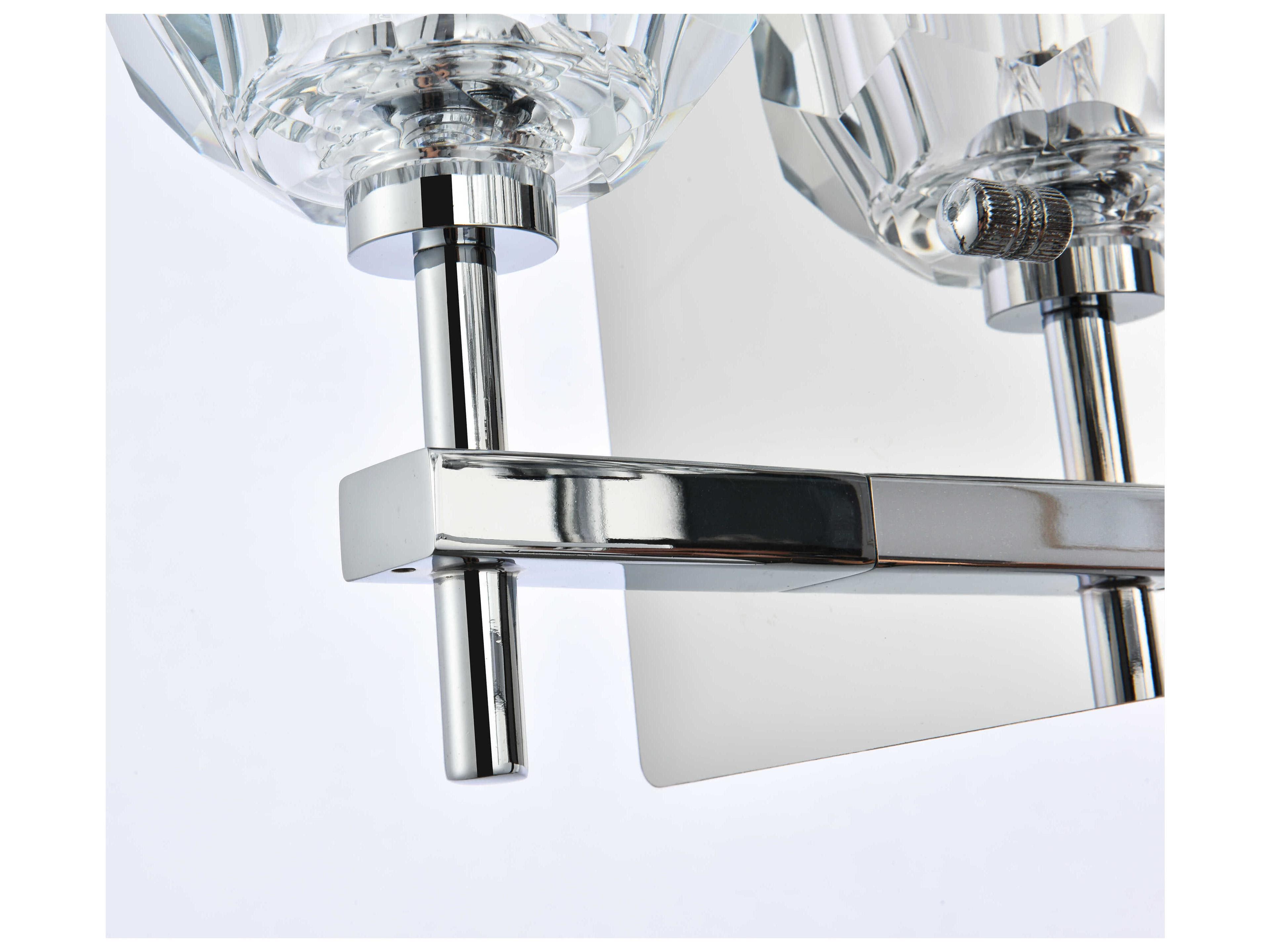 Elegant Lighting Graham 3-Light Chrome Crystal Vanity Light
