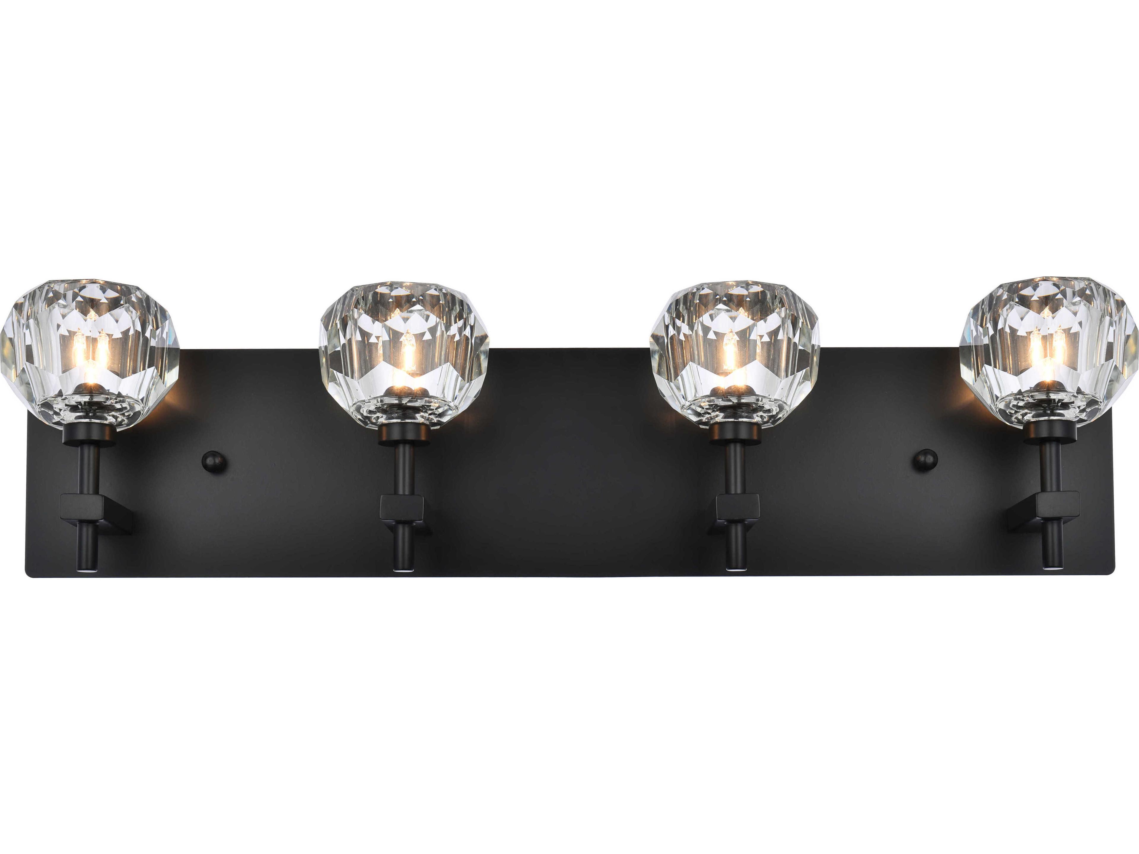 Graham 4-Light Black Crystal Vanity Light