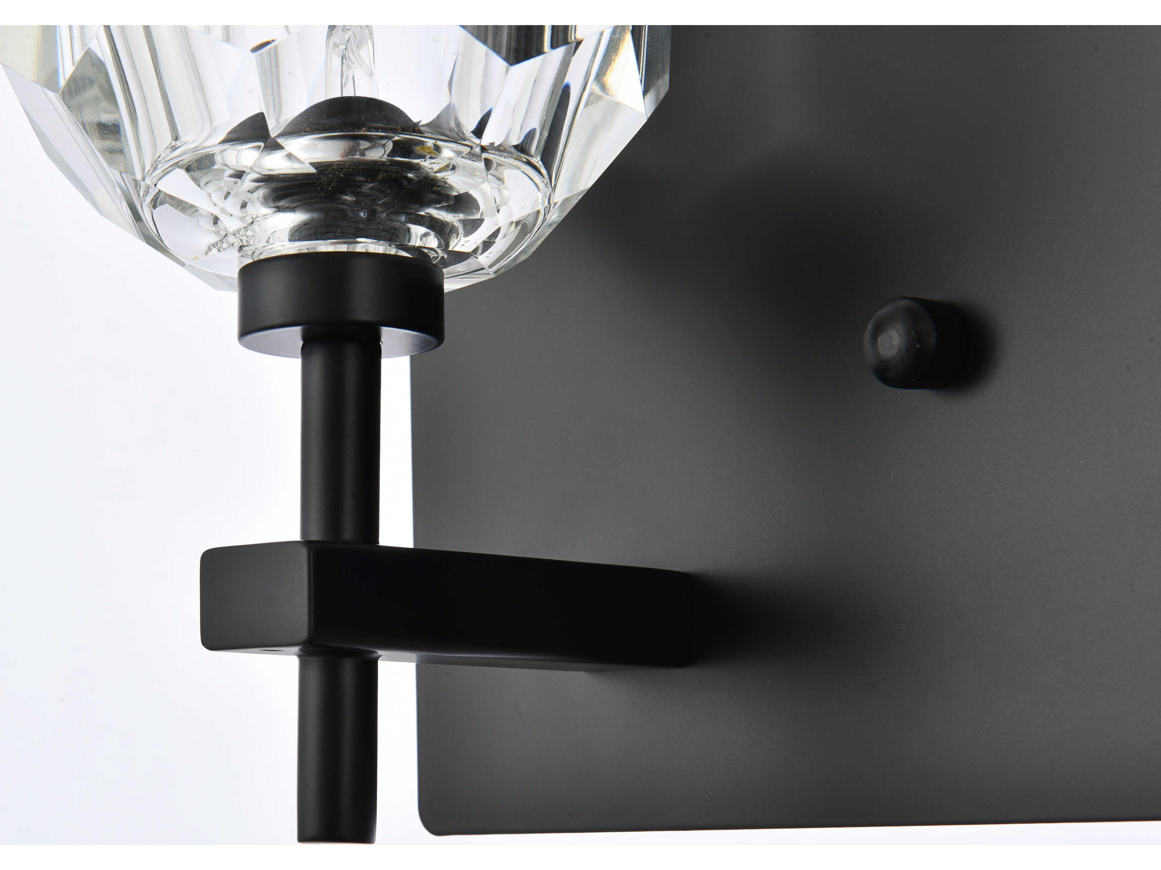 Elegant Lighting Graham 4-Light Black Crystal Vanity Light