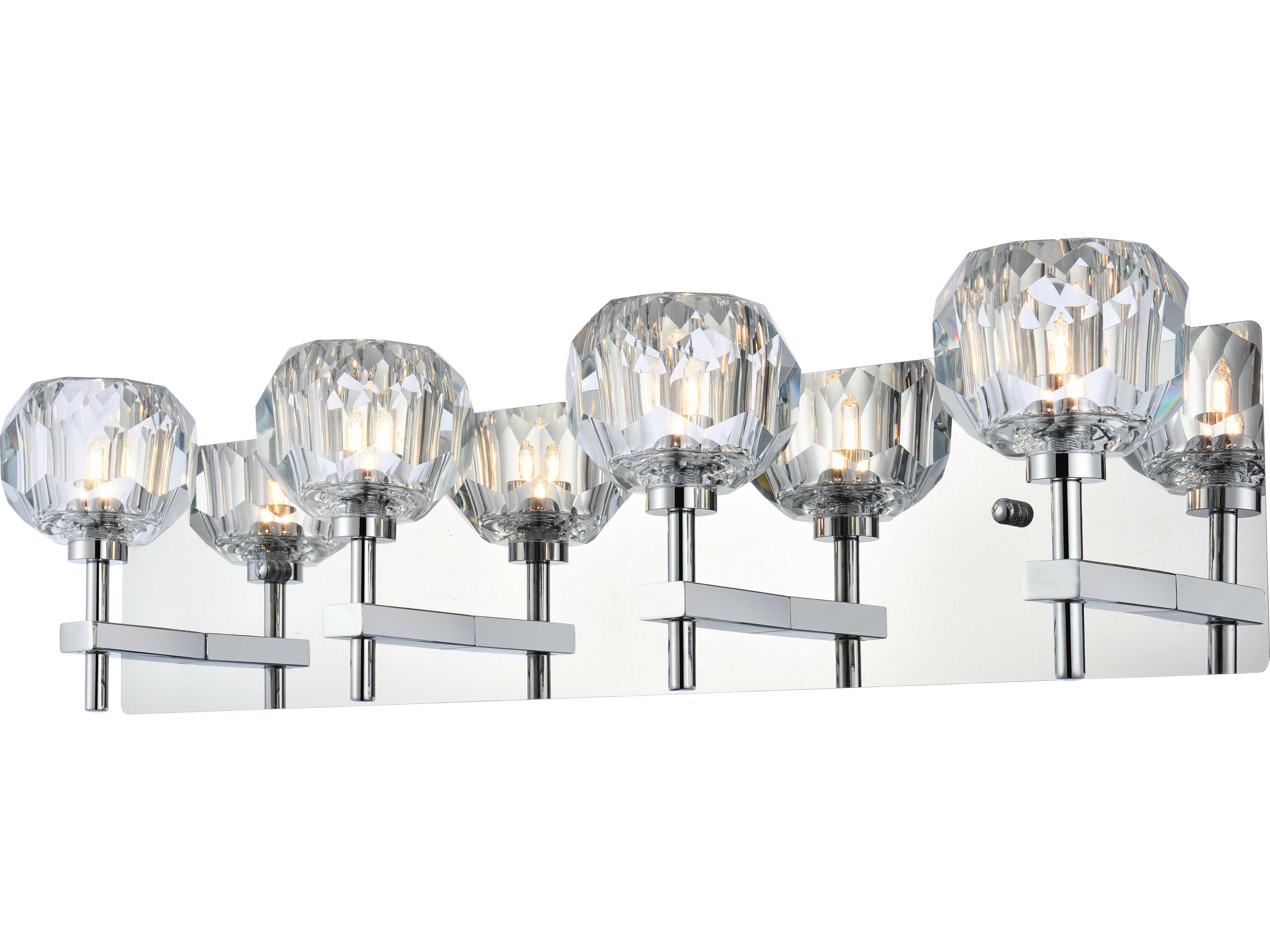 Elegant Lighting Graham 4-Light Chrome Crystal Vanity Light