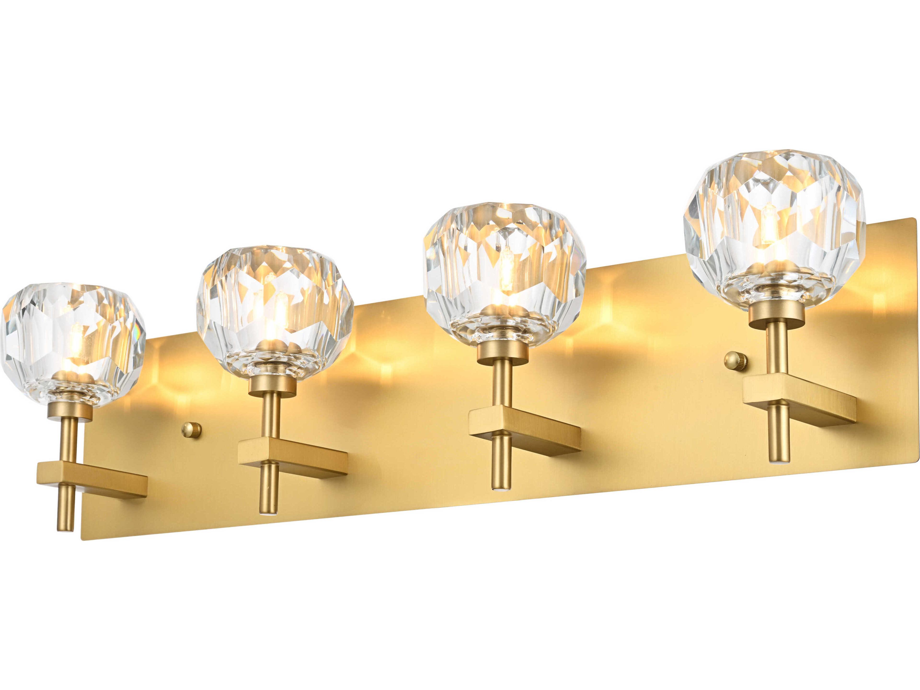 Elegant Lighting Graham 4-Light Gold Crystal Vanity Light