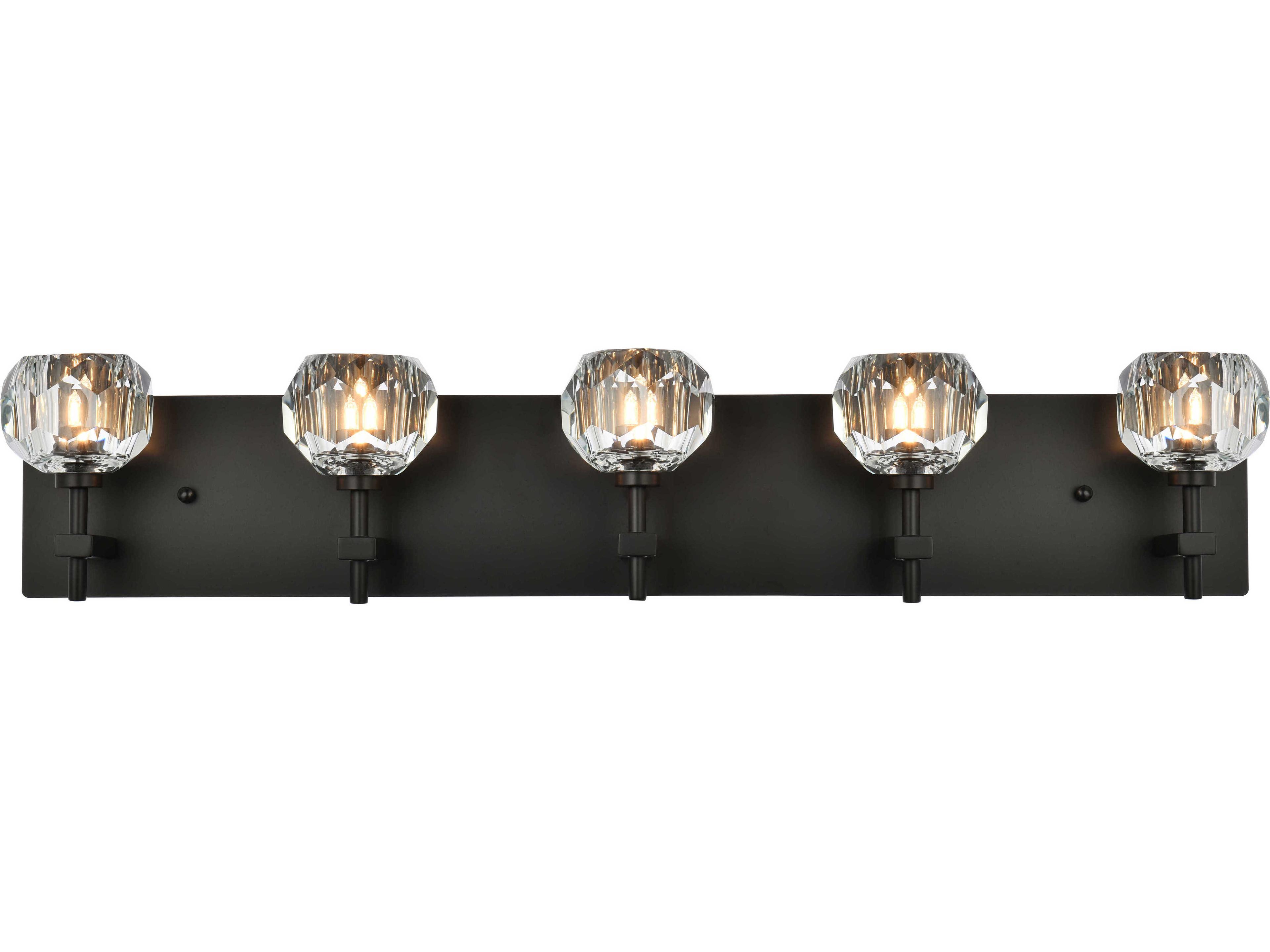 Graham 5-Light Black Crystal Vanity Light