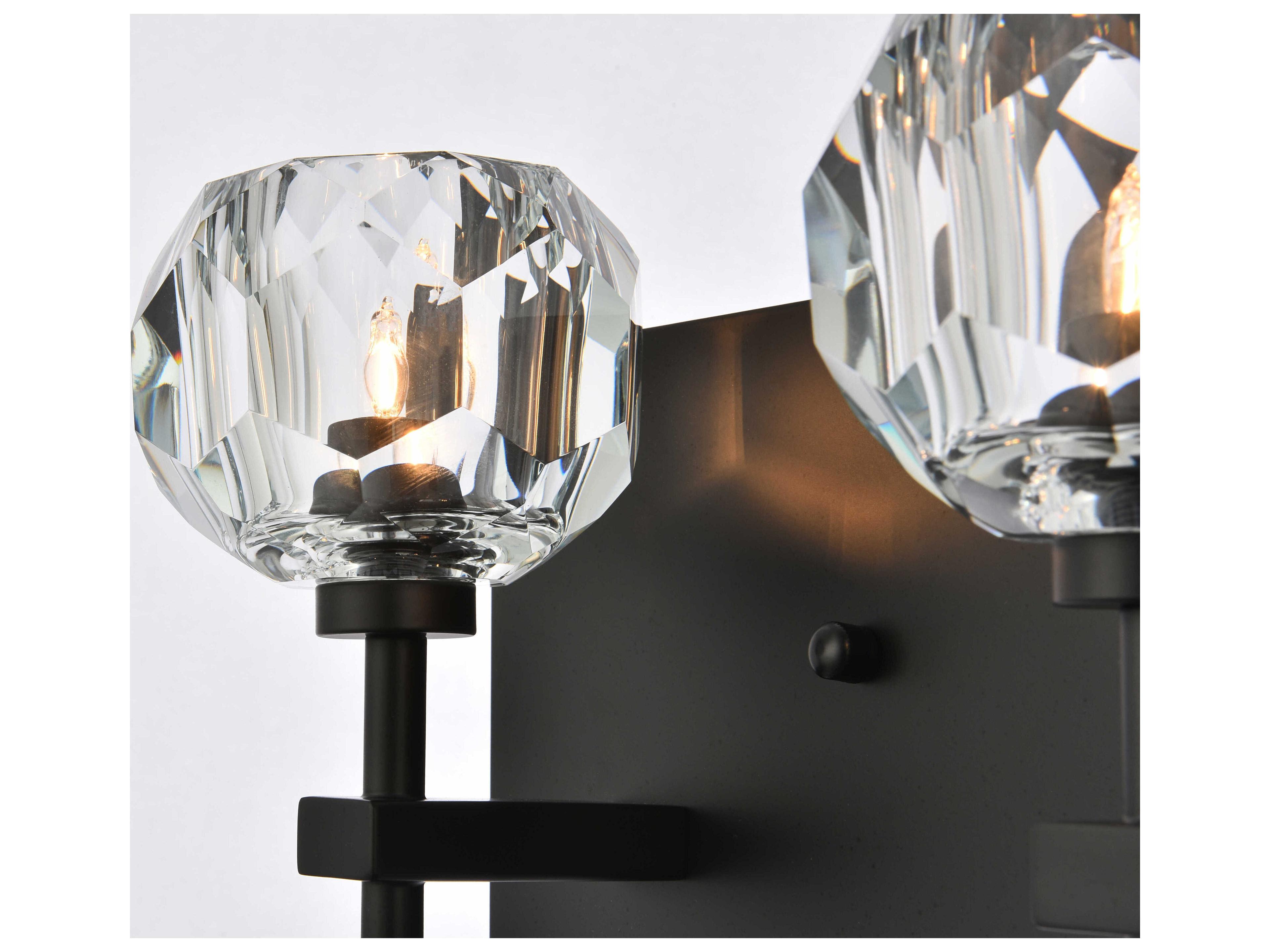 Elegant Lighting Graham 5-Light Black Crystal Vanity Light