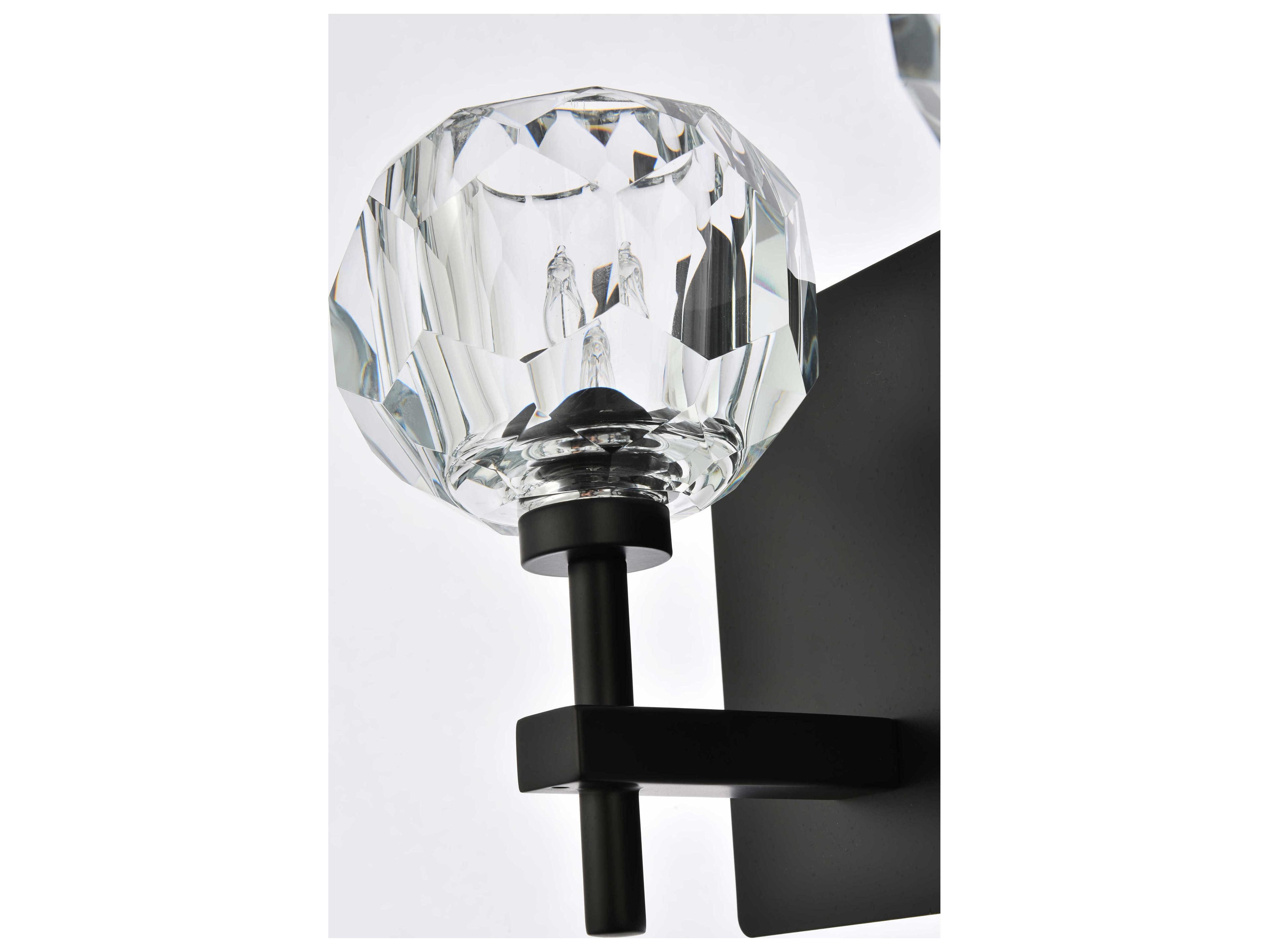 Elegant Lighting Graham 5-Light Black Crystal Vanity Light