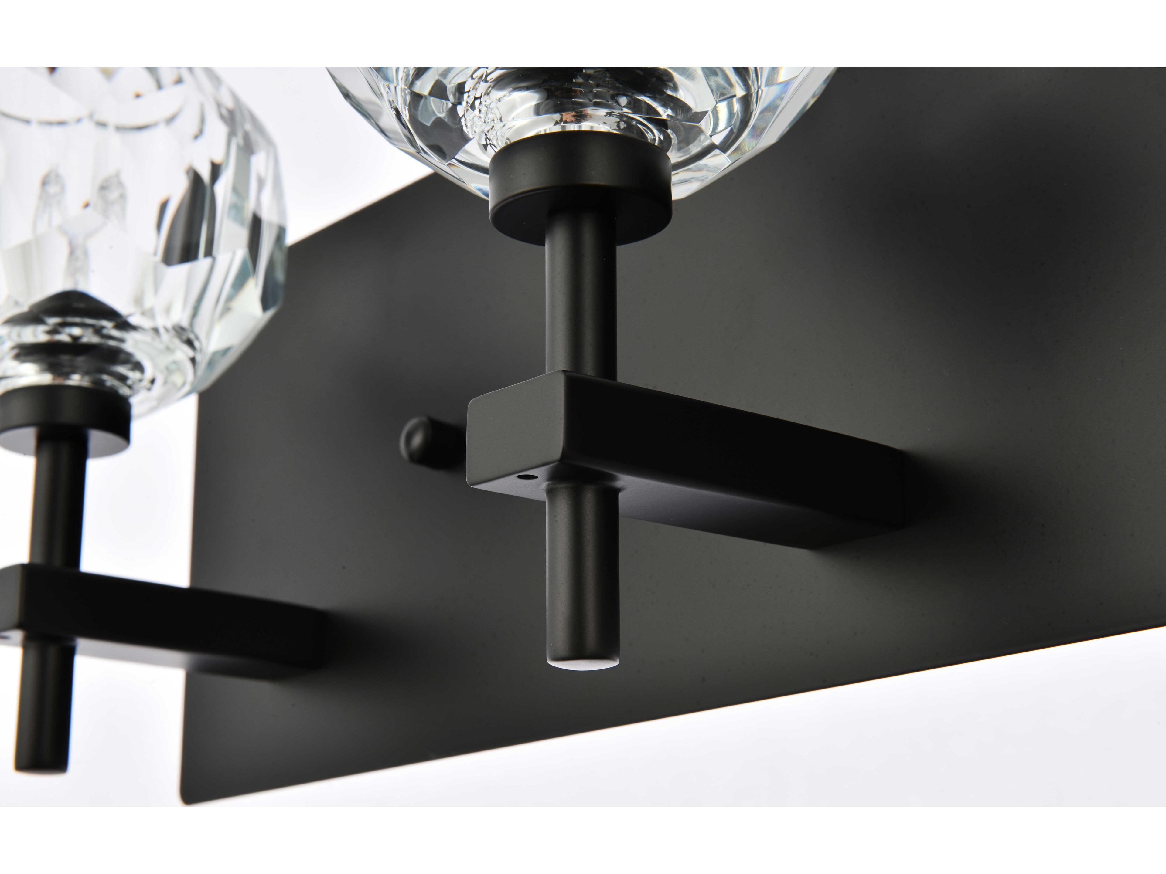 Elegant Lighting Graham 5-Light Black Crystal Vanity Light