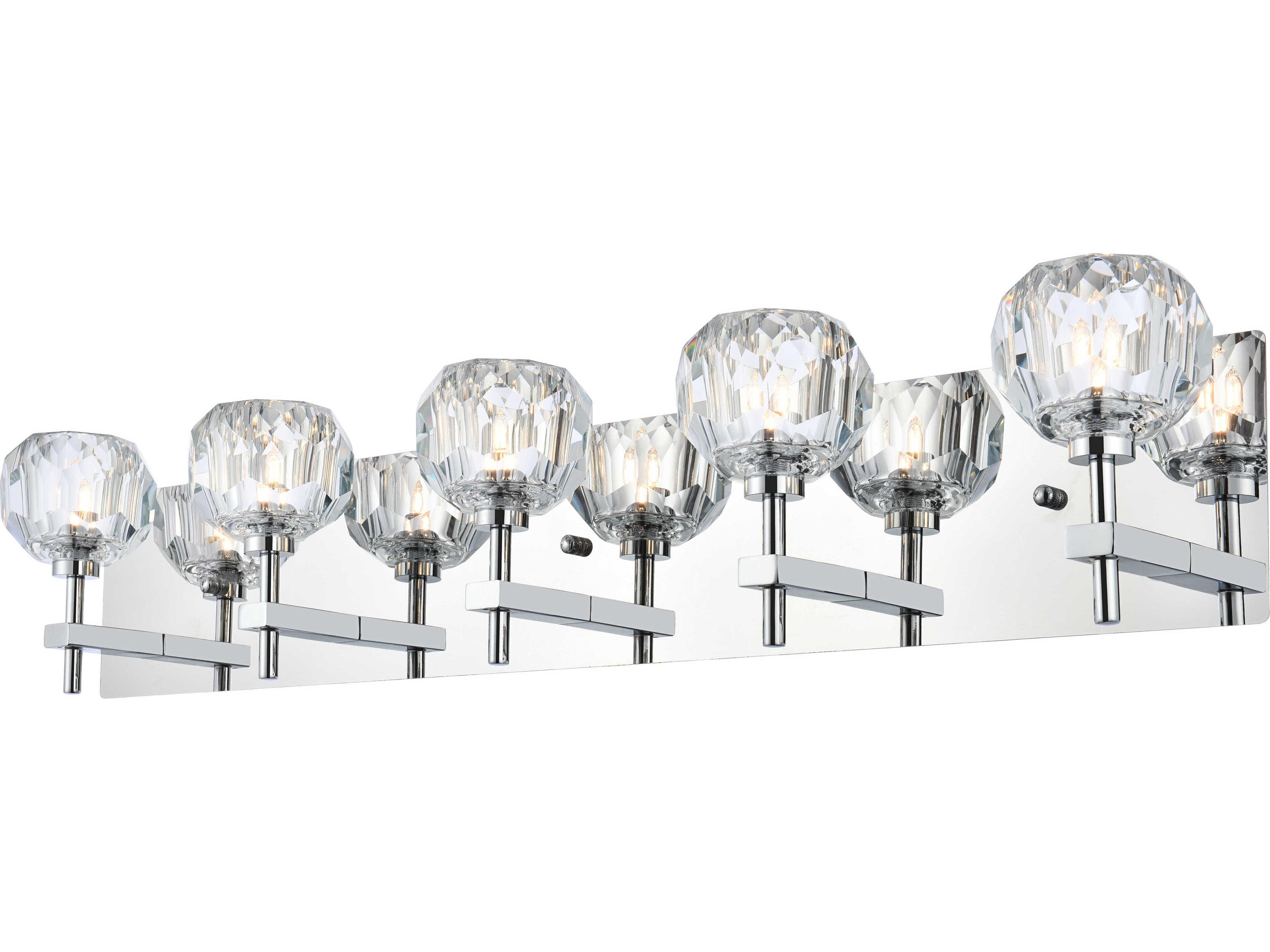 Elegant Lighting Graham 5-Light Chrome Crystal Vanity Light