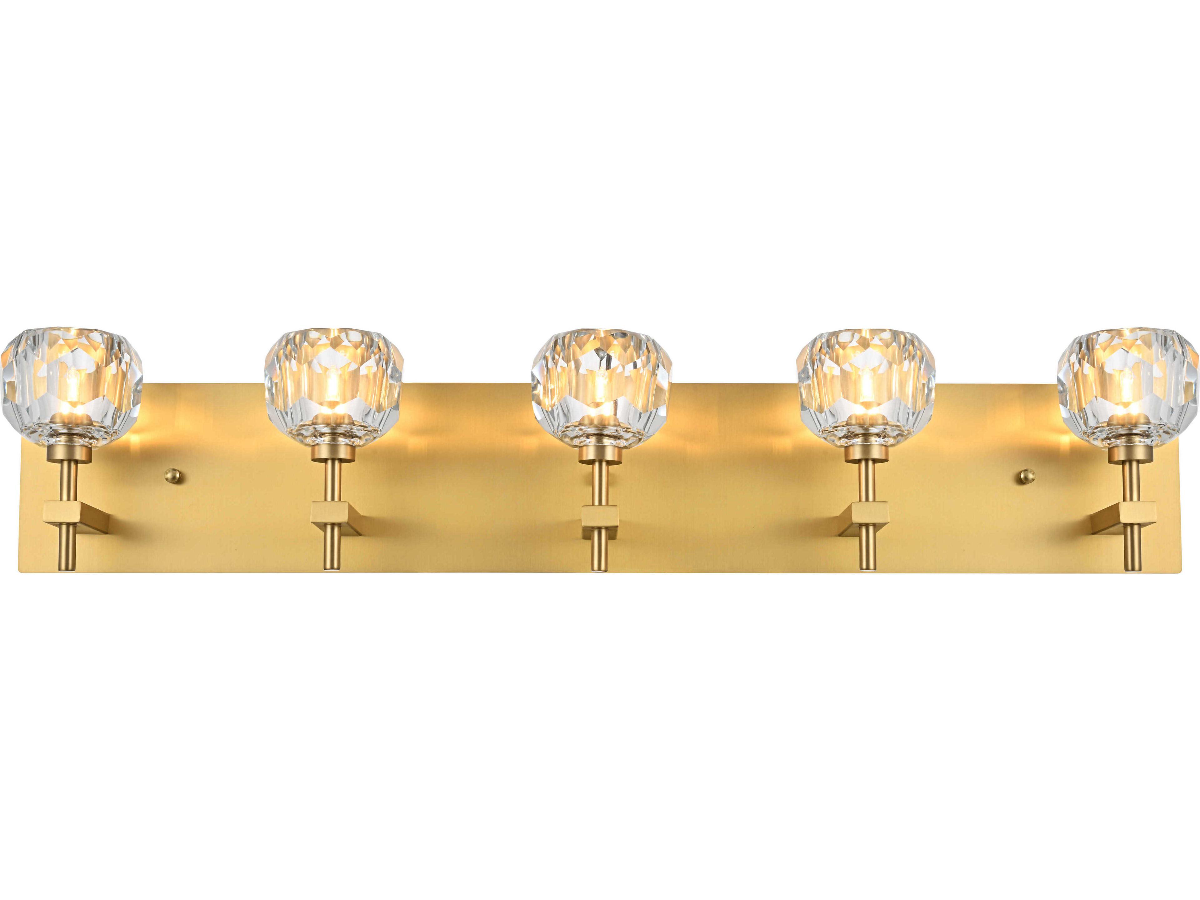 Graham 5-Light Gold Crystal Vanity Light