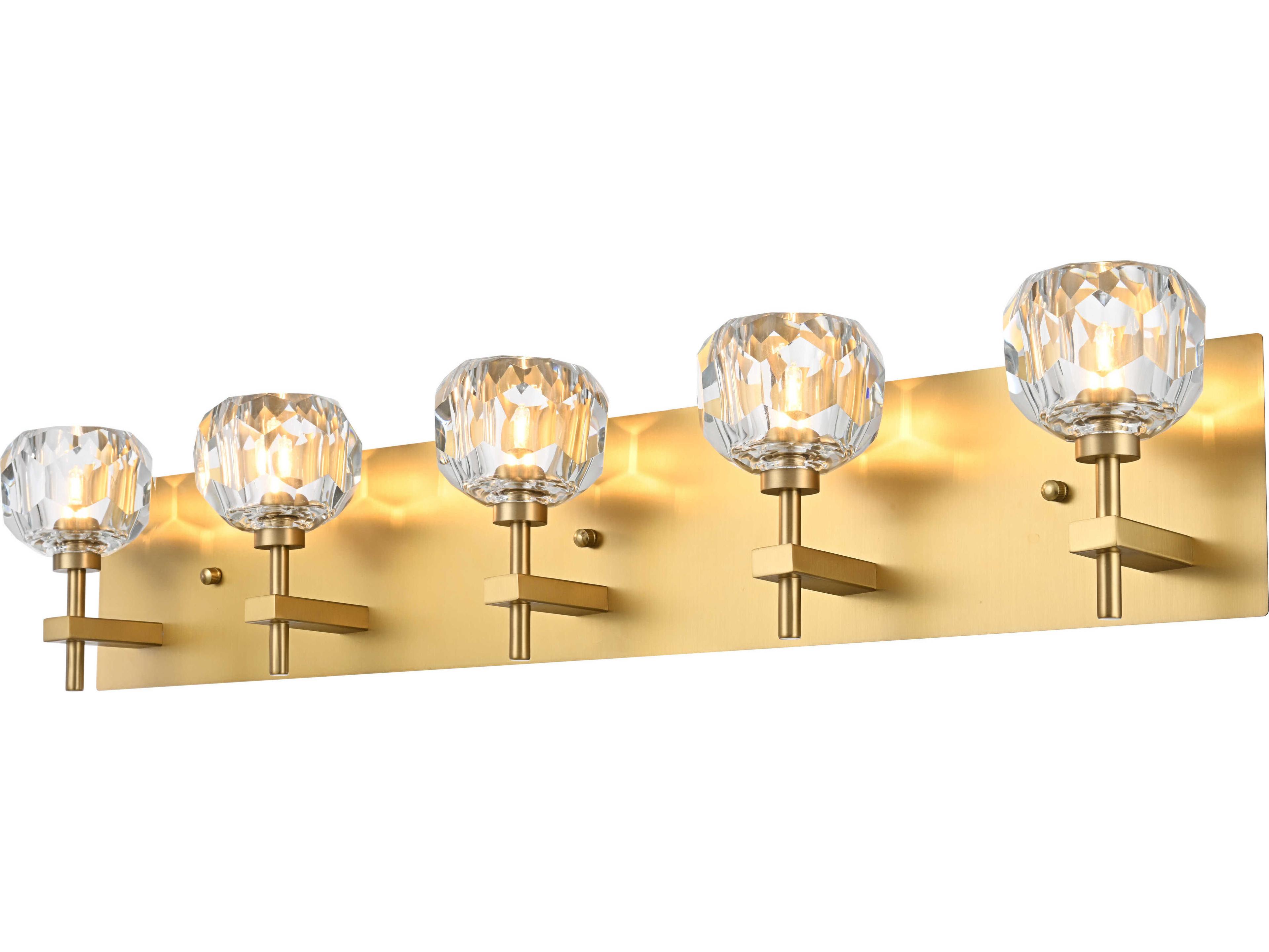 Elegant Lighting Graham 5-Light Gold Crystal Vanity Light
