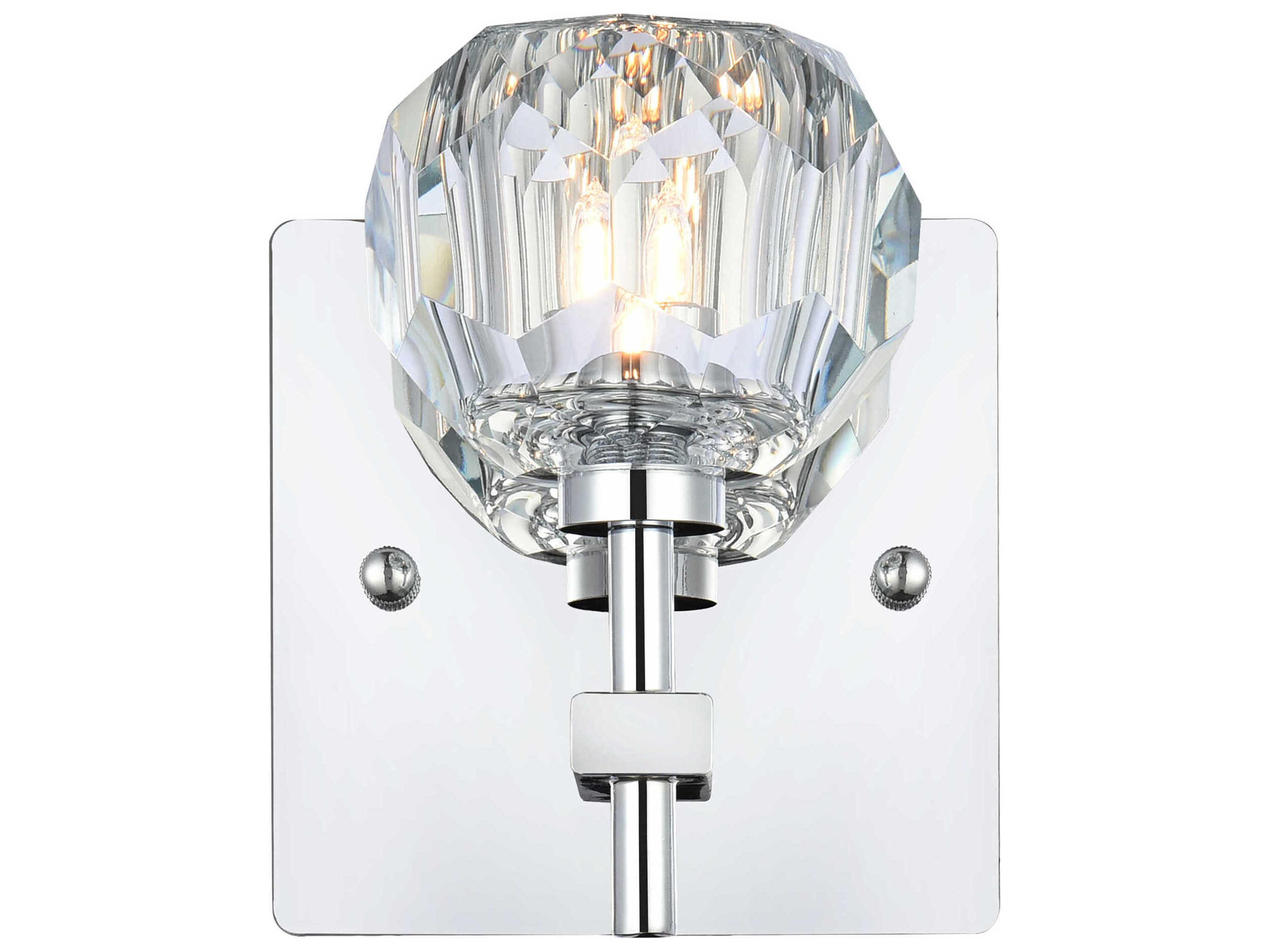 Elegant Lighting Graham 1-Light Chrome Crystal Wall Sconce