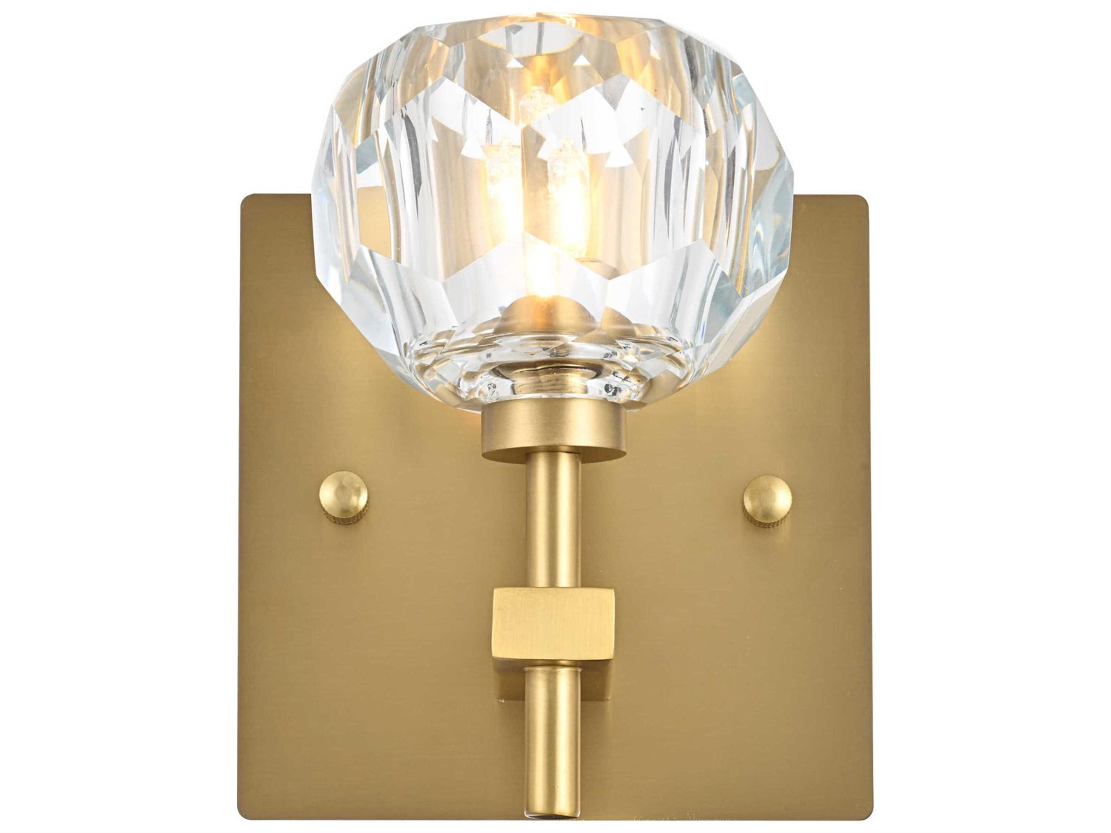 Elegant Lighting Graham 1-Light Gold Crystal Wall Sconce