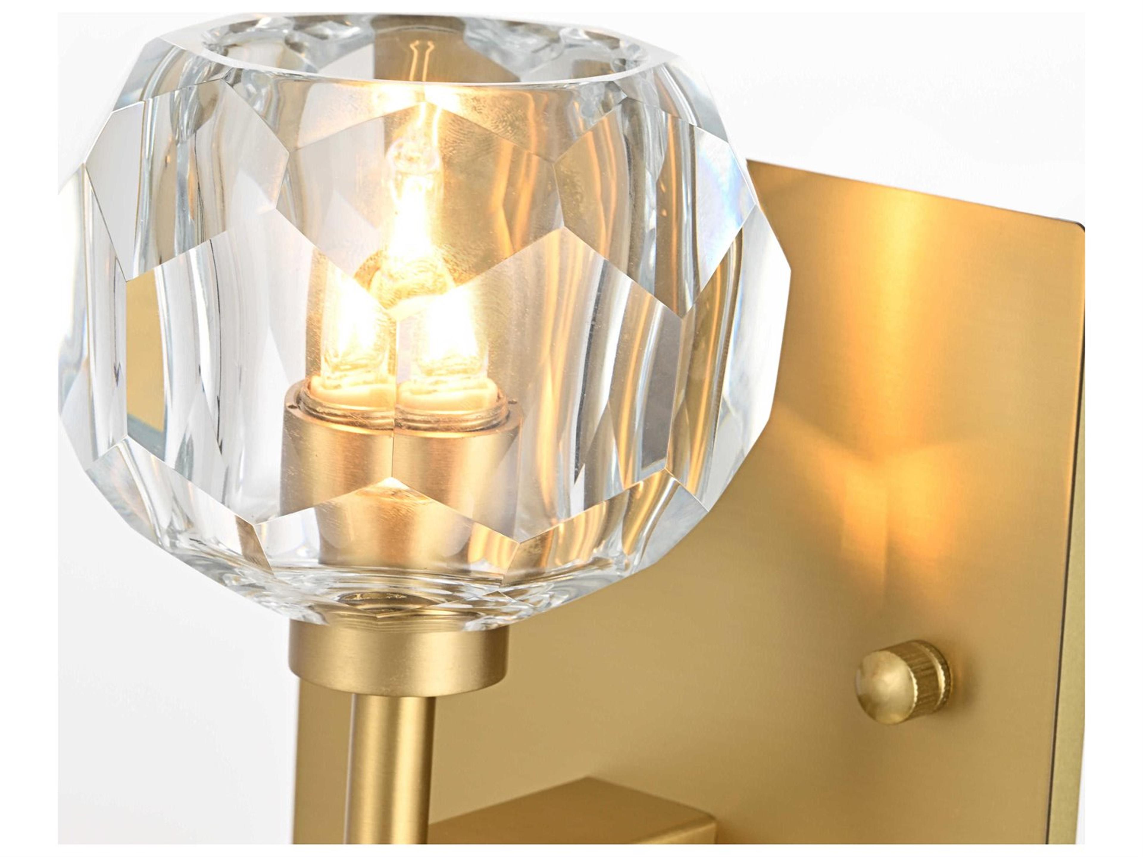 Elegant Lighting Graham 1-Light Gold Crystal Wall Sconce