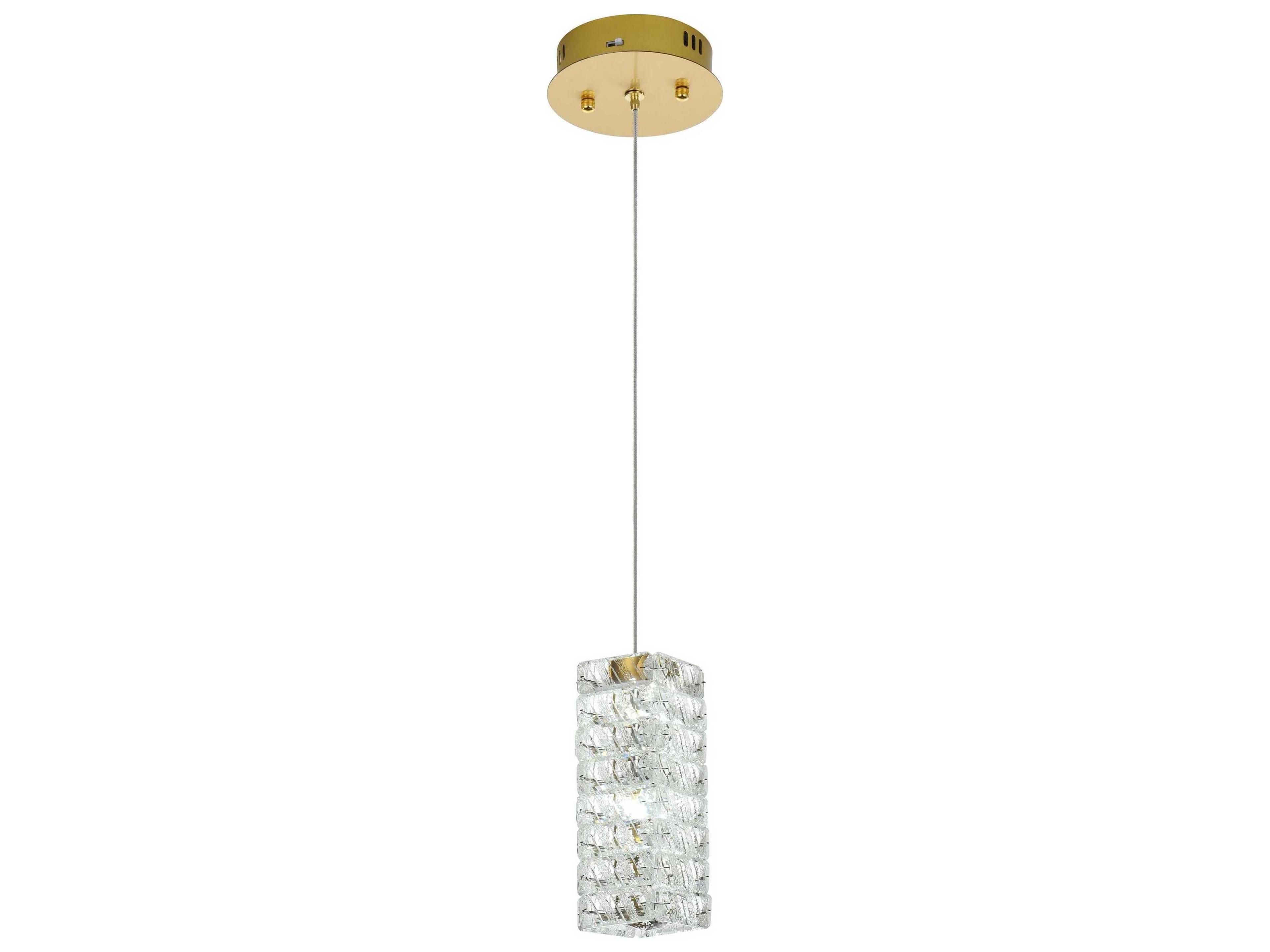 Elegant Lighting Aston 1-Light Satin Gold Mini Pendant