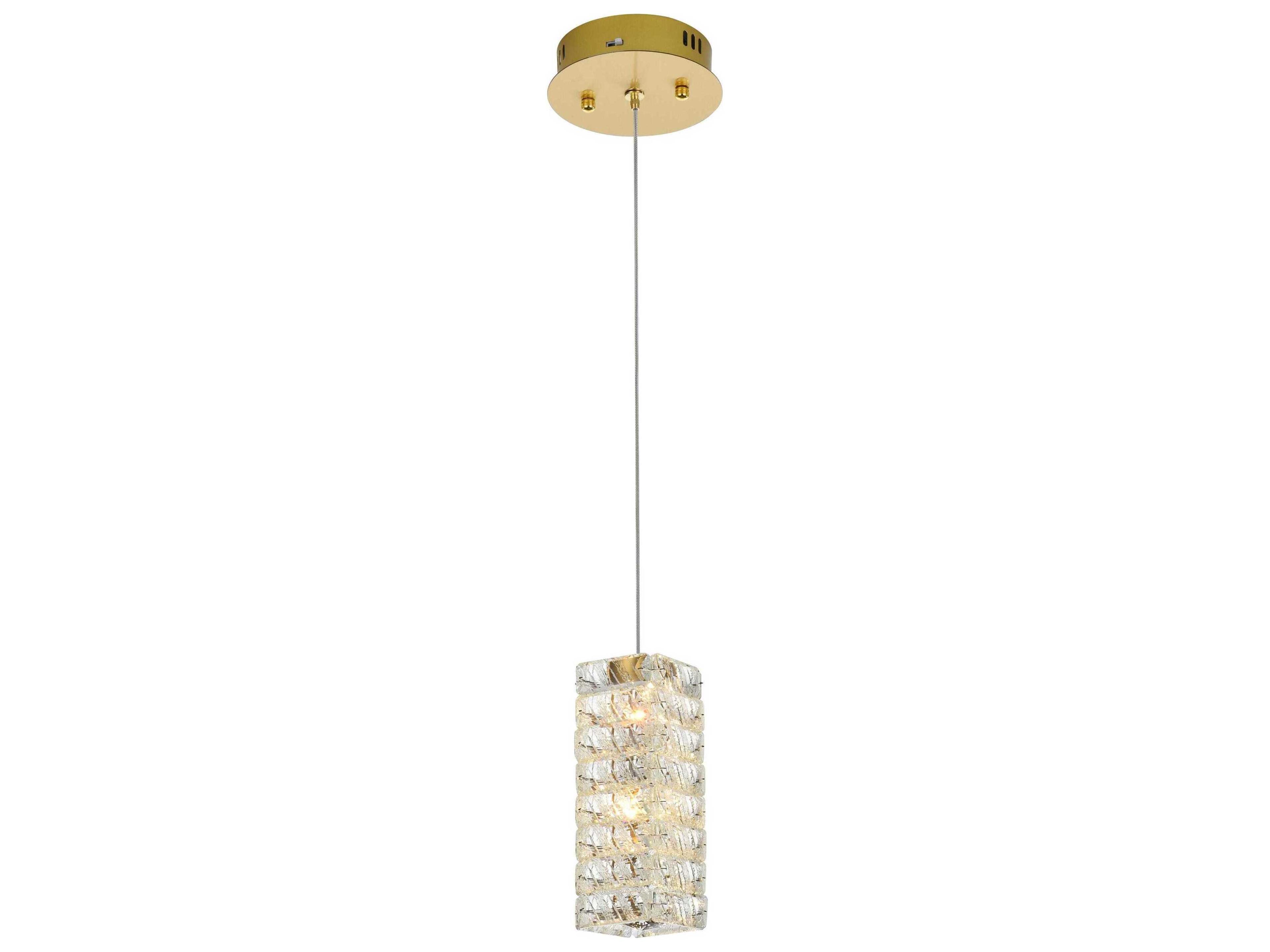 Elegant Lighting Aston 1-Light Satin Gold Mini Pendant