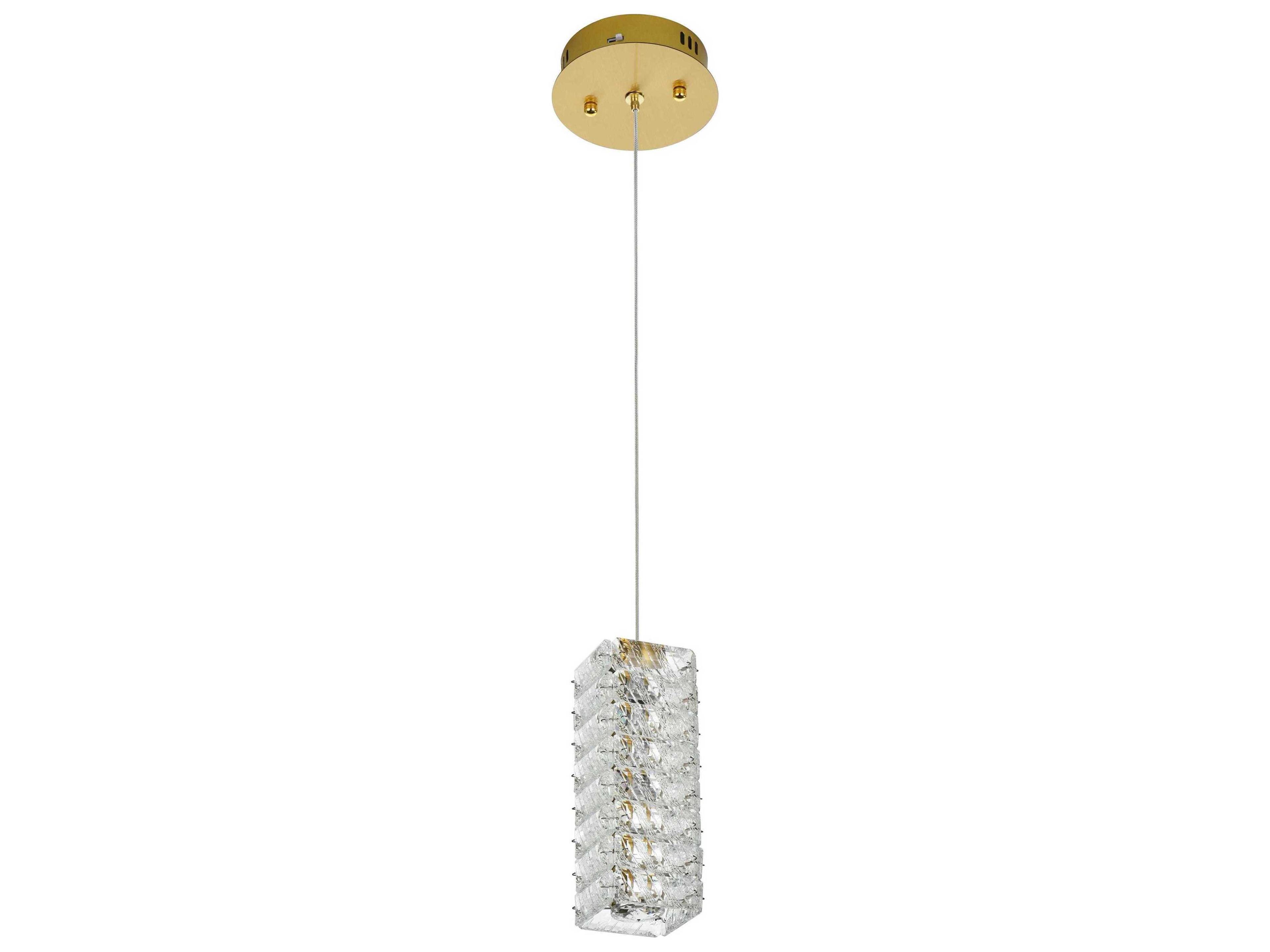 Elegant Lighting Aston 1-Light Satin Gold Mini Pendant