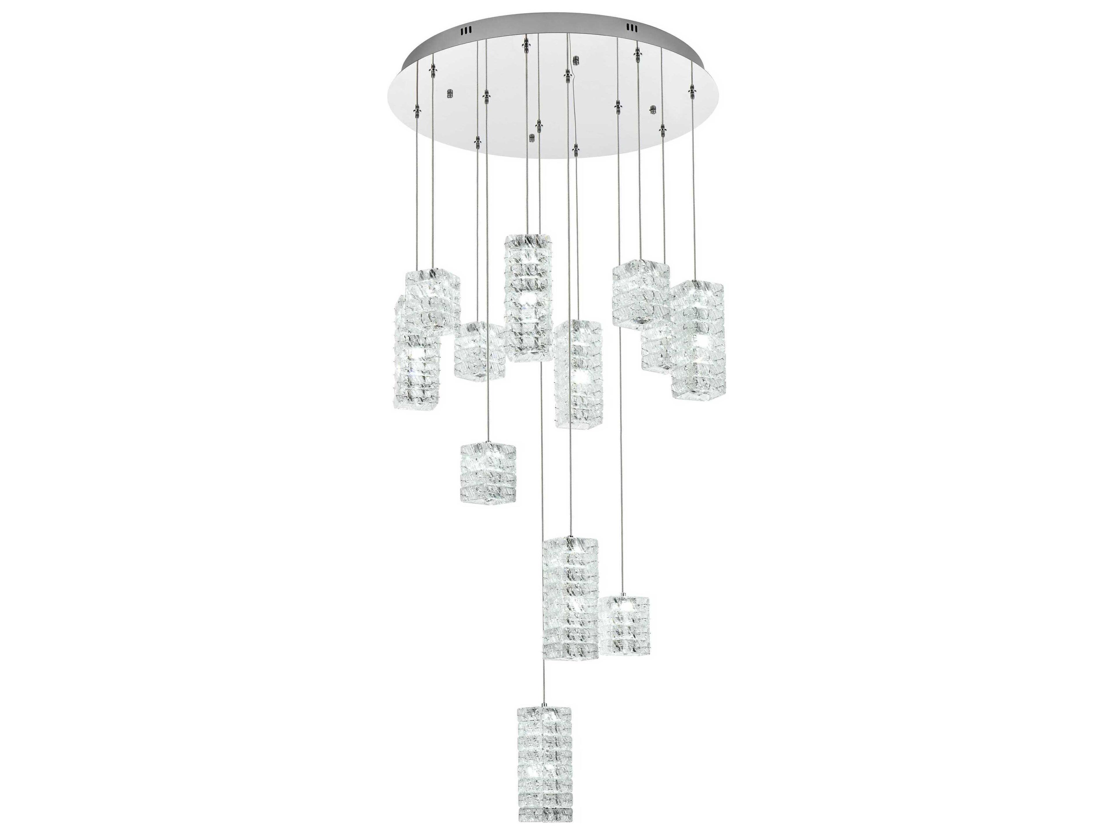 Elegant Lighting Aston 12-Light Chrome Pendant