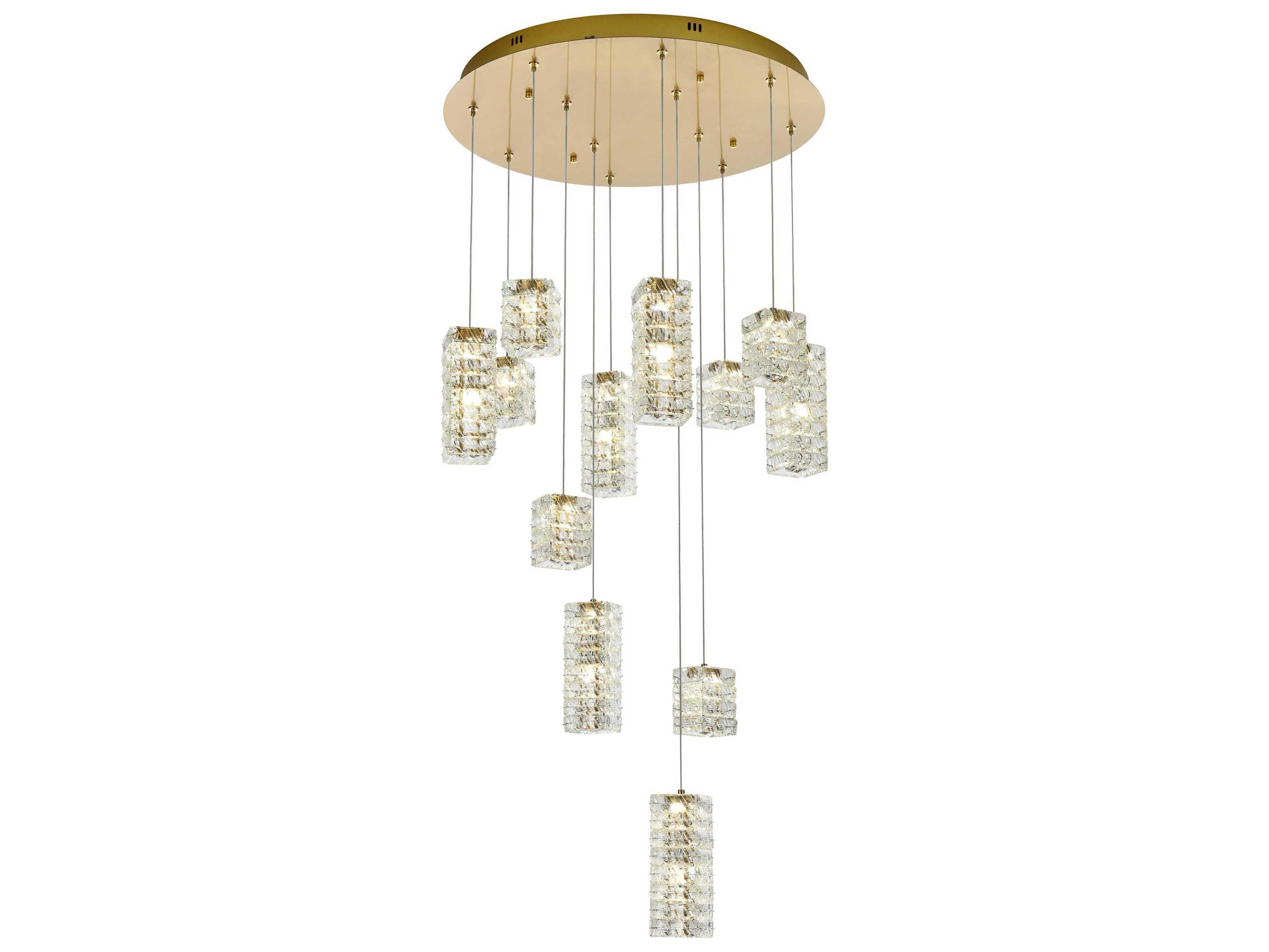 Aston 12-Light Satin Gold Pendant