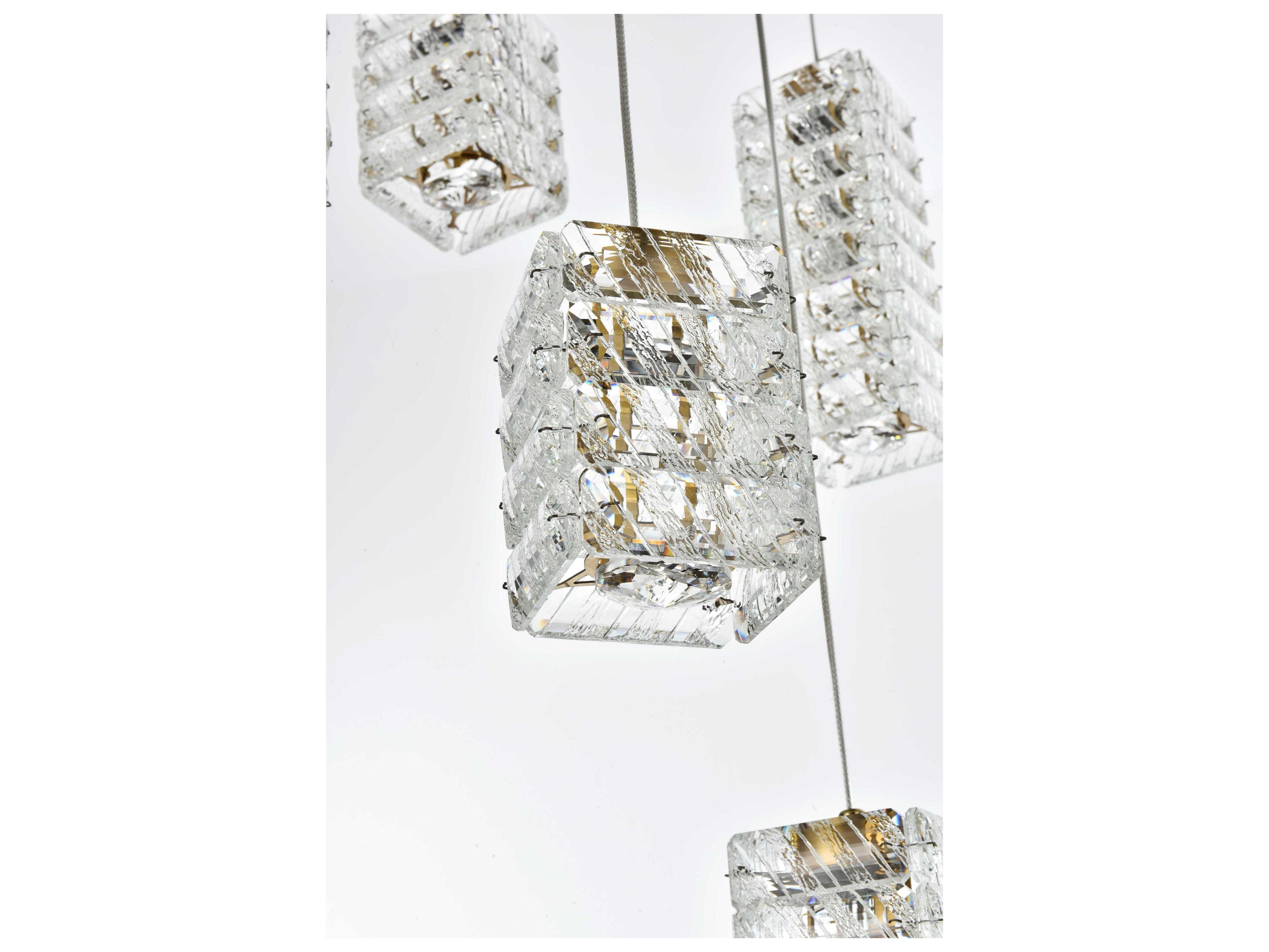 Elegant Lighting Aston 12-Light Satin Gold Pendant