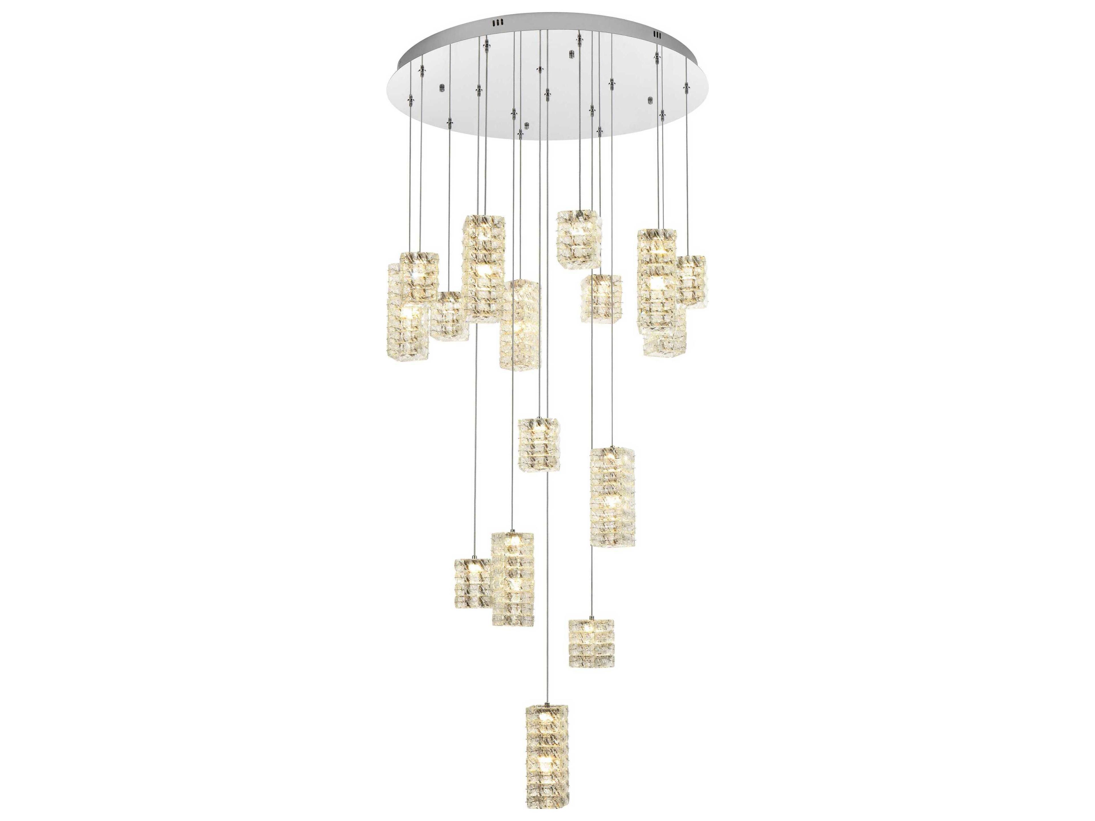 Elegant Lighting Aston 16-Light Chrome Pendant