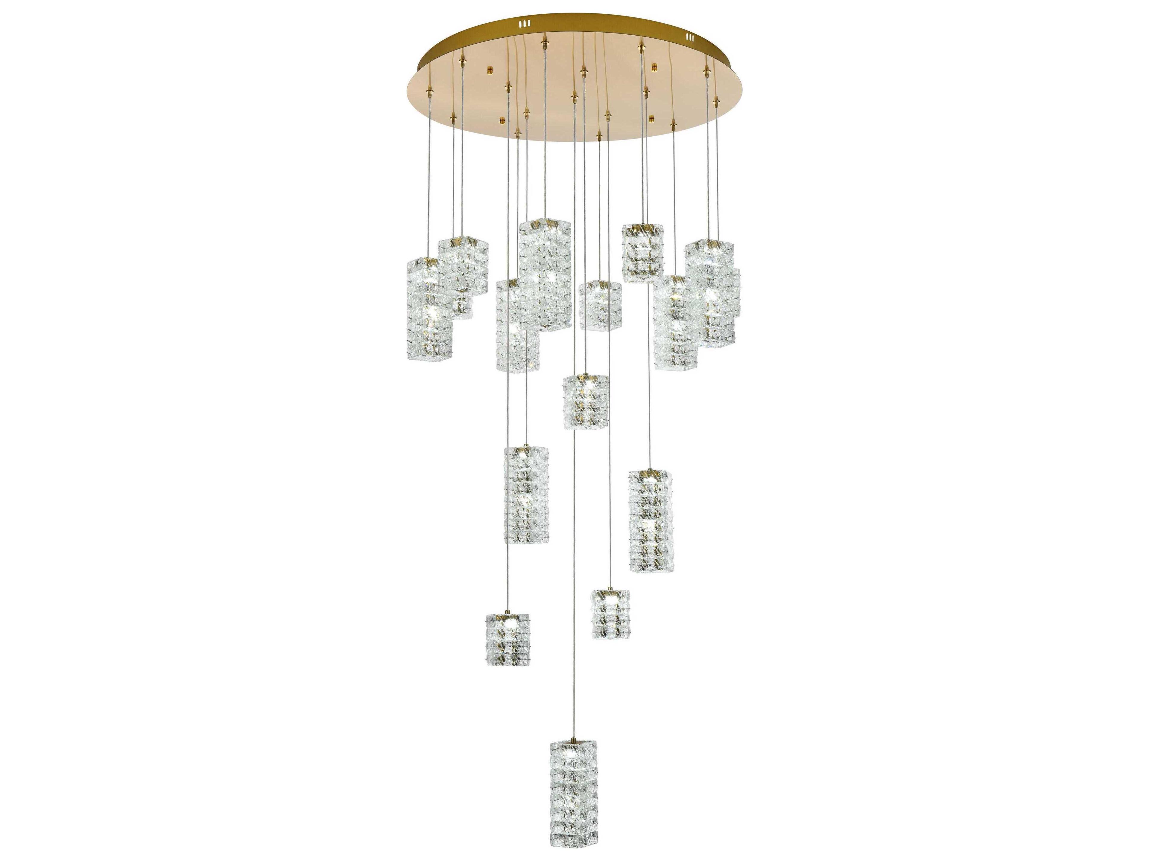 Elegant Lighting Aston 16-Light Satin Gold Pendant