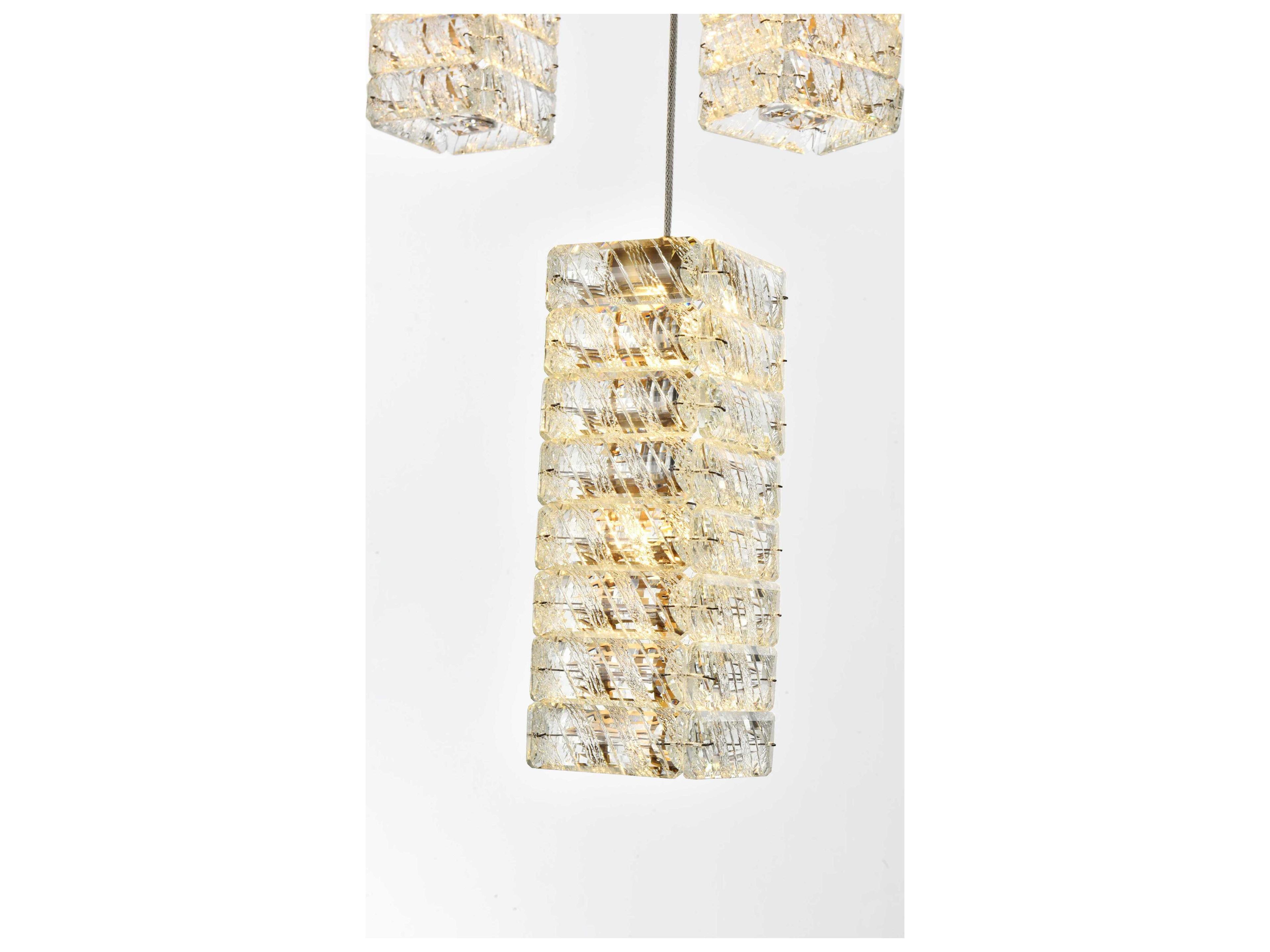 Elegant Lighting Aston 16-Light Satin Gold Pendant