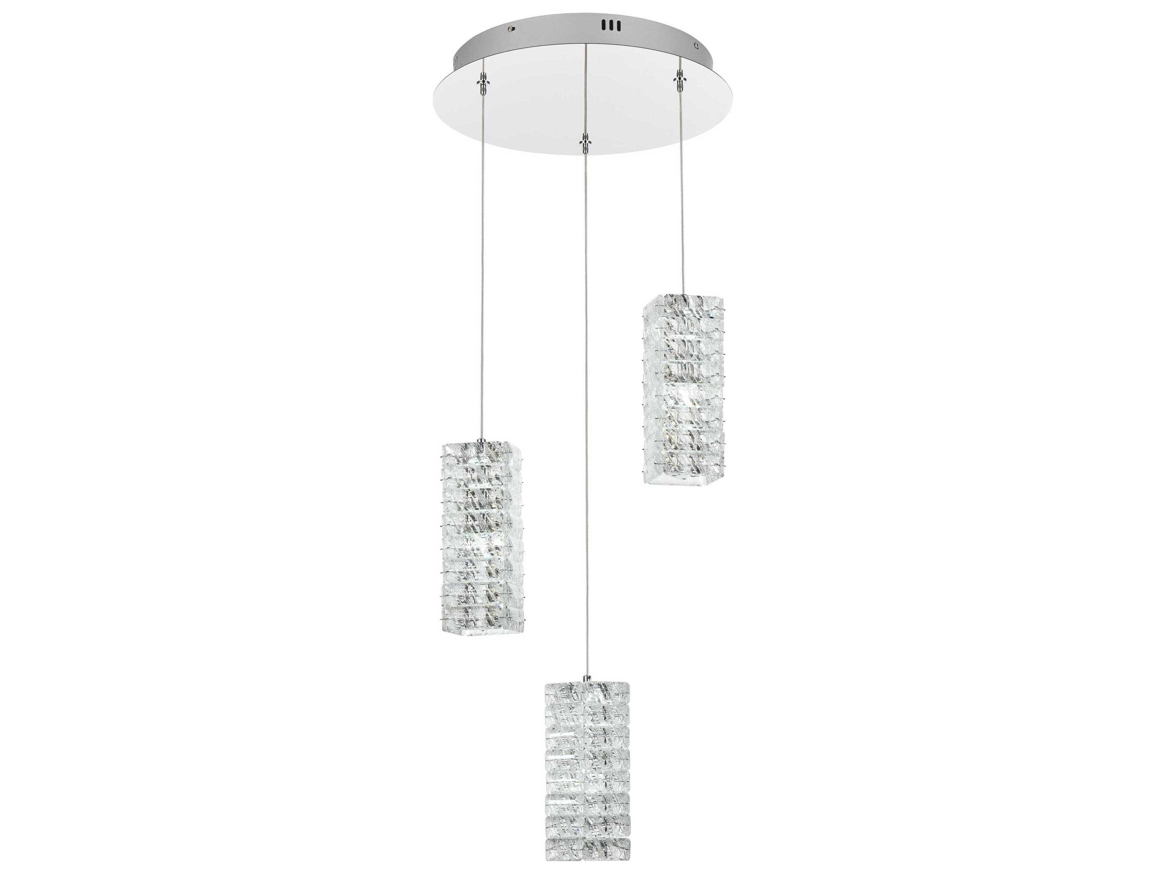 Elegant Lighting Aston 3-Light Chrome Pendant