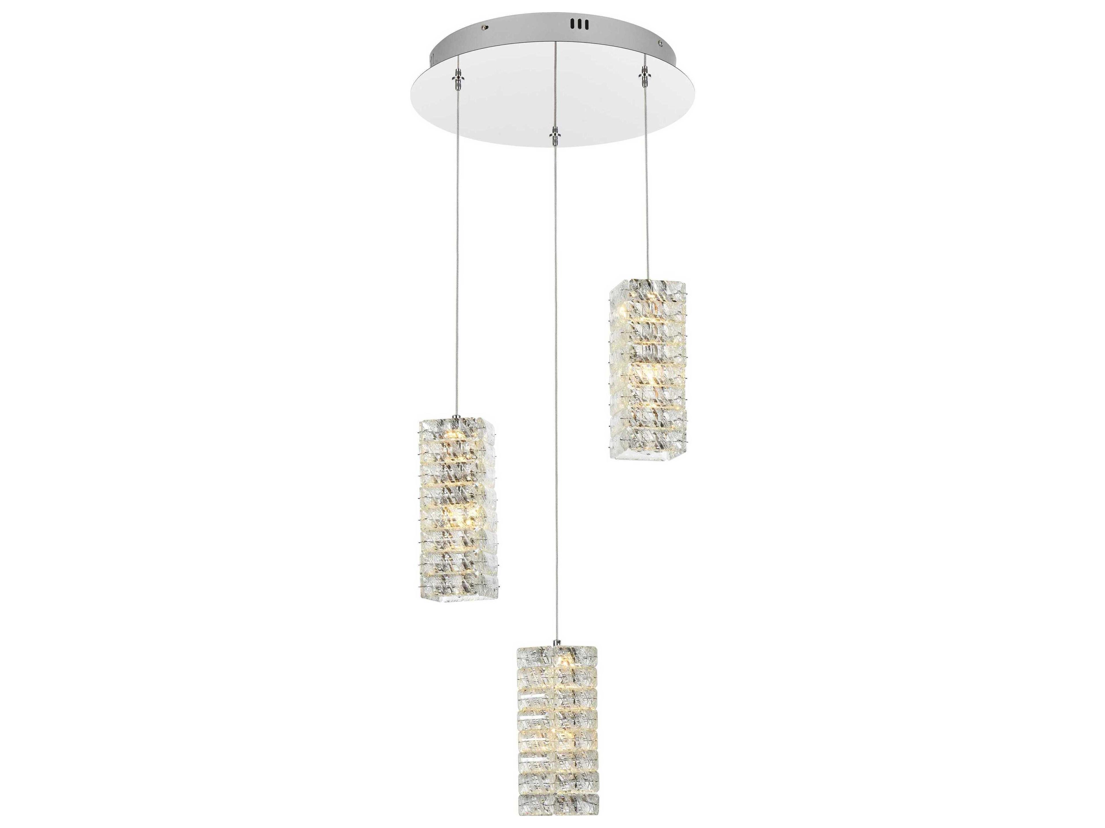 Elegant Lighting Aston 3-Light Chrome Pendant