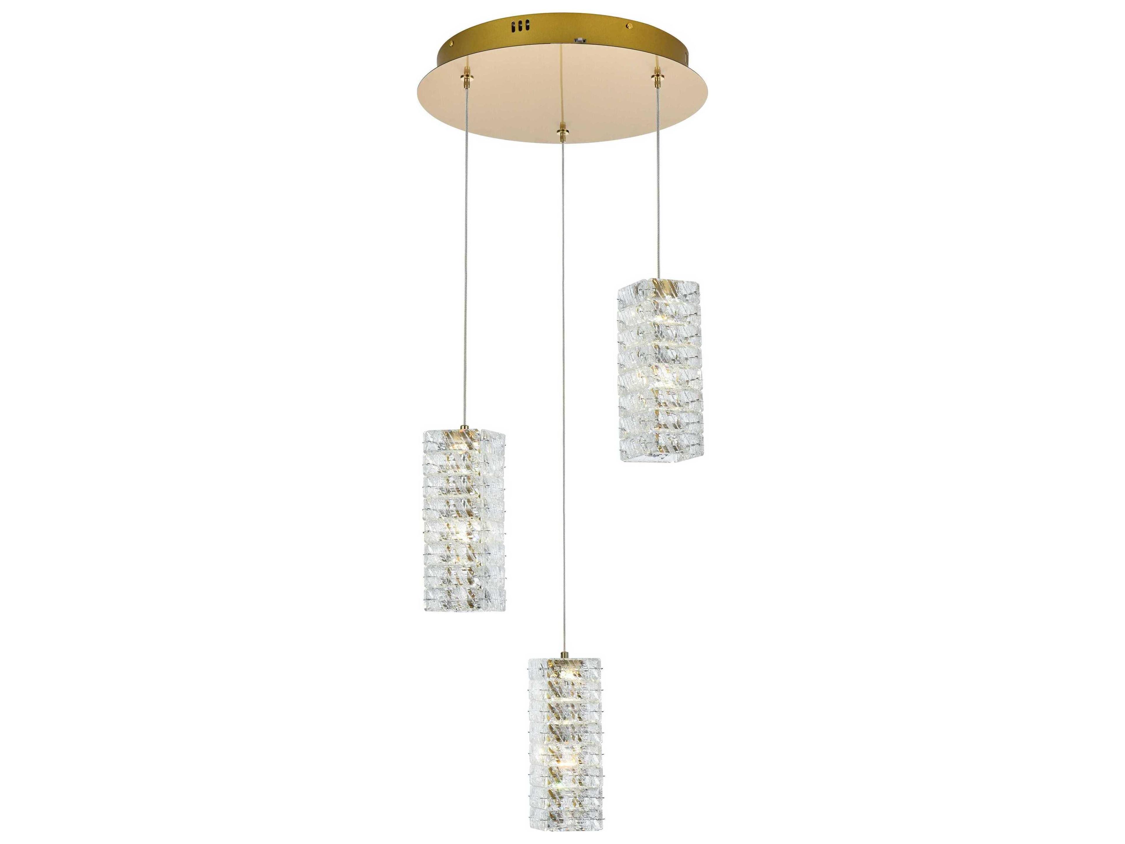 Aston 3-Light Satin Gold Pendant