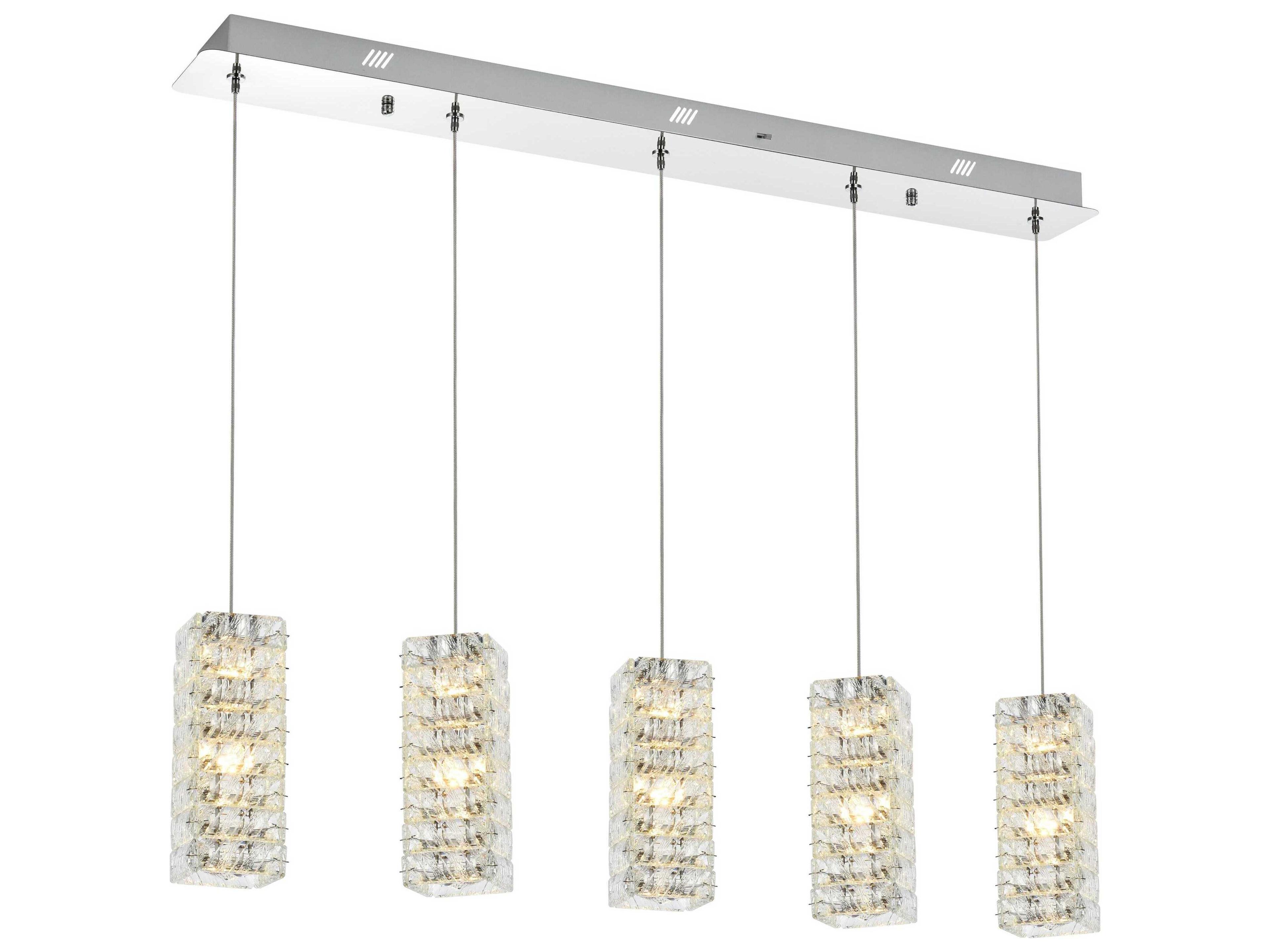Elegant Lighting Aston 5-Light Chrome Island Pendant