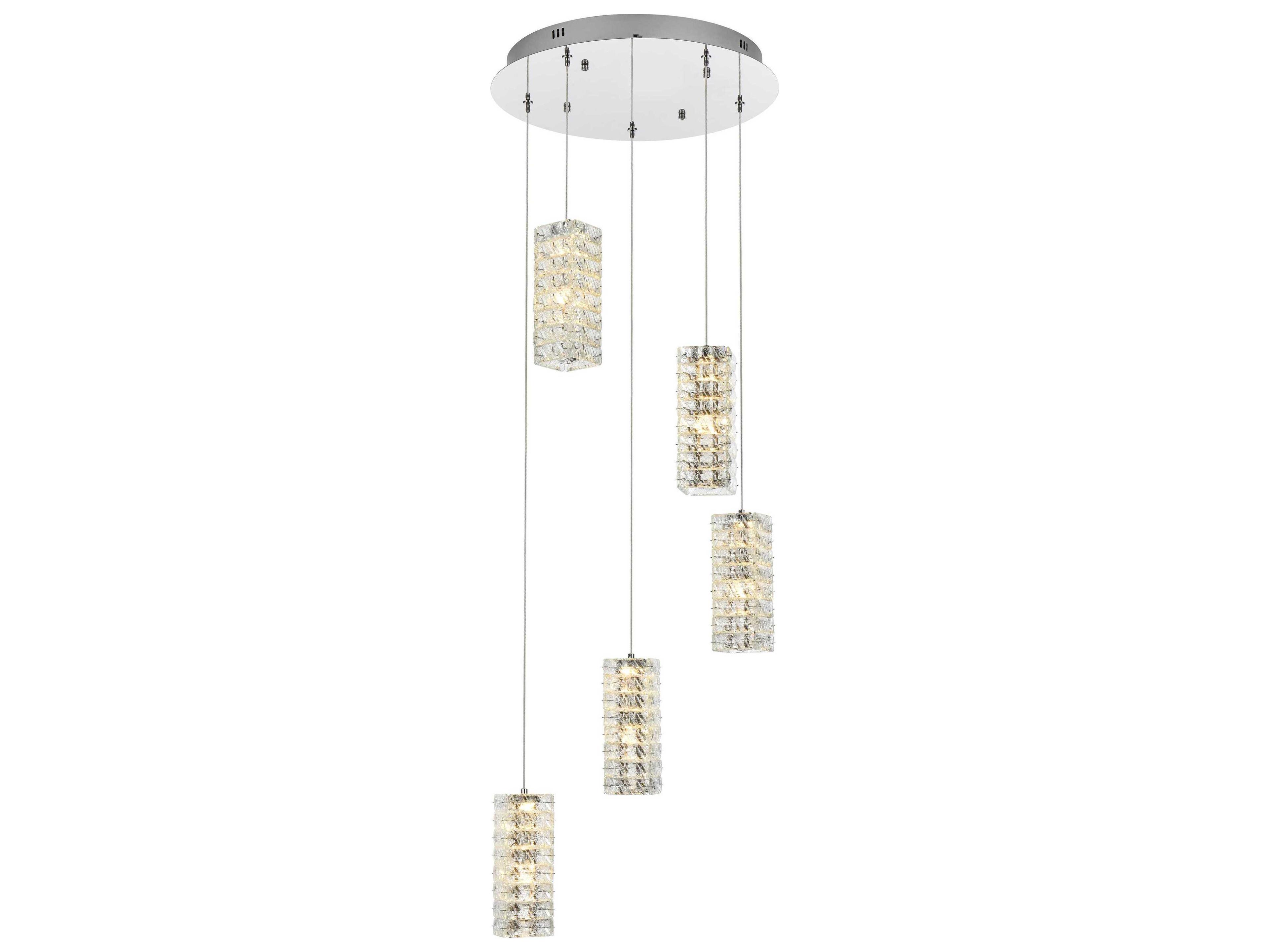 Elegant Lighting Aston 5-Light Chrome Pendant